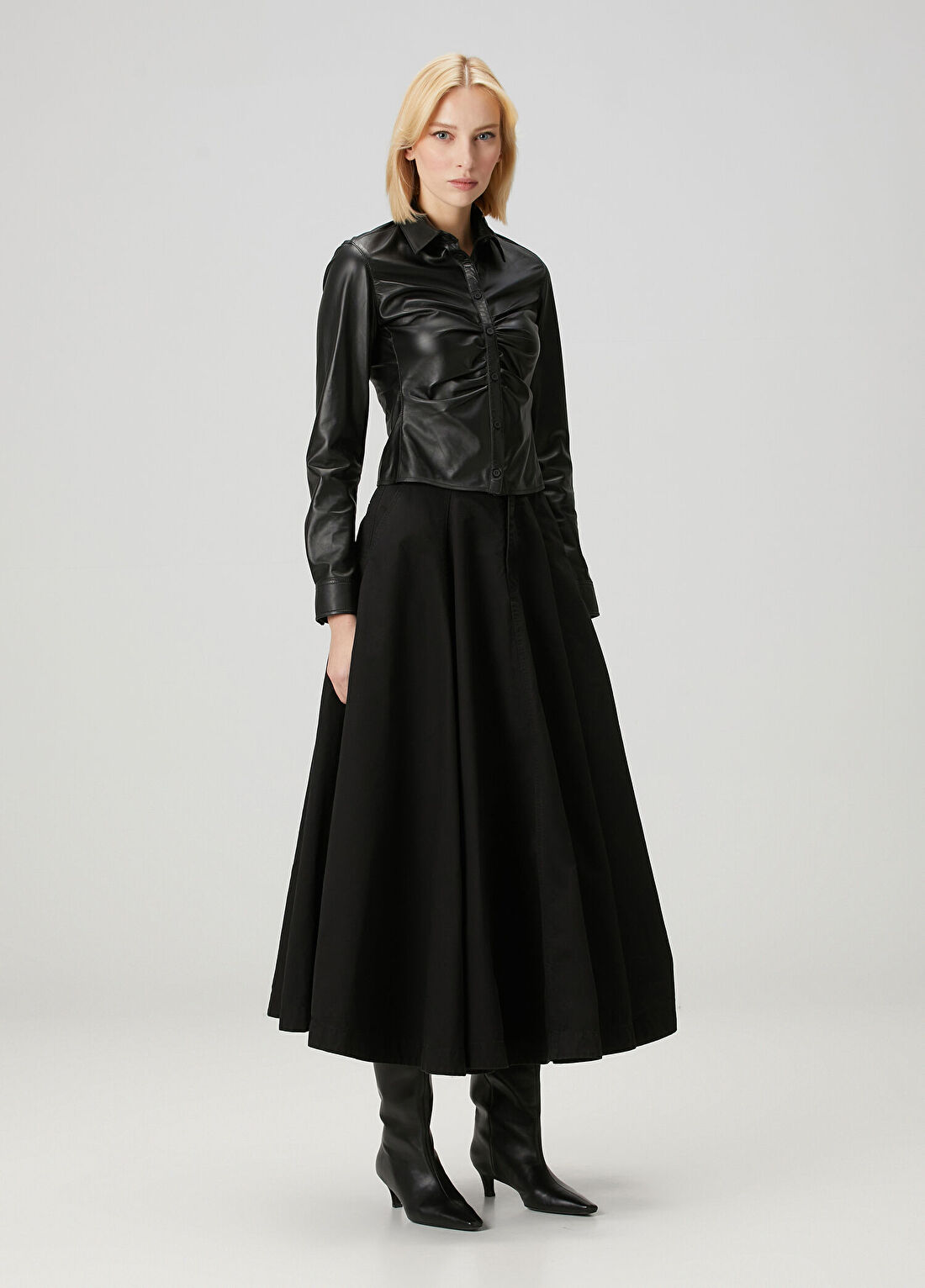 Balenciaga Siyah Midi Etek