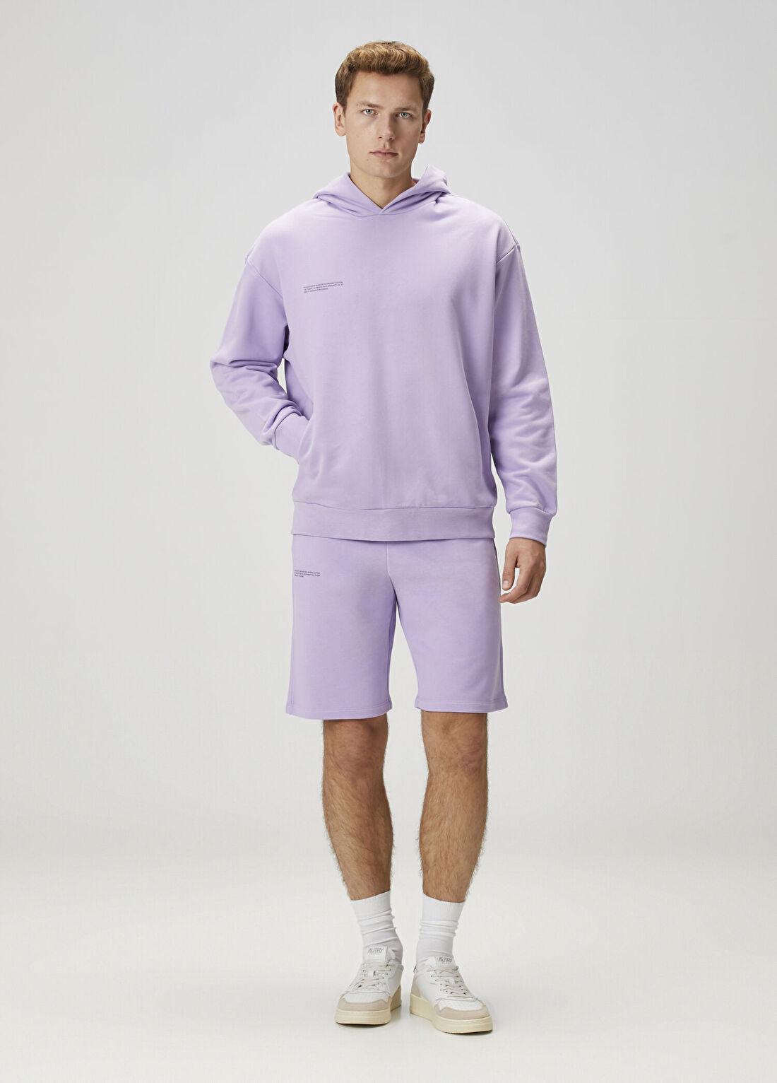 Pangaia Lila Kapüşonlu Sweatshirt görsel 2