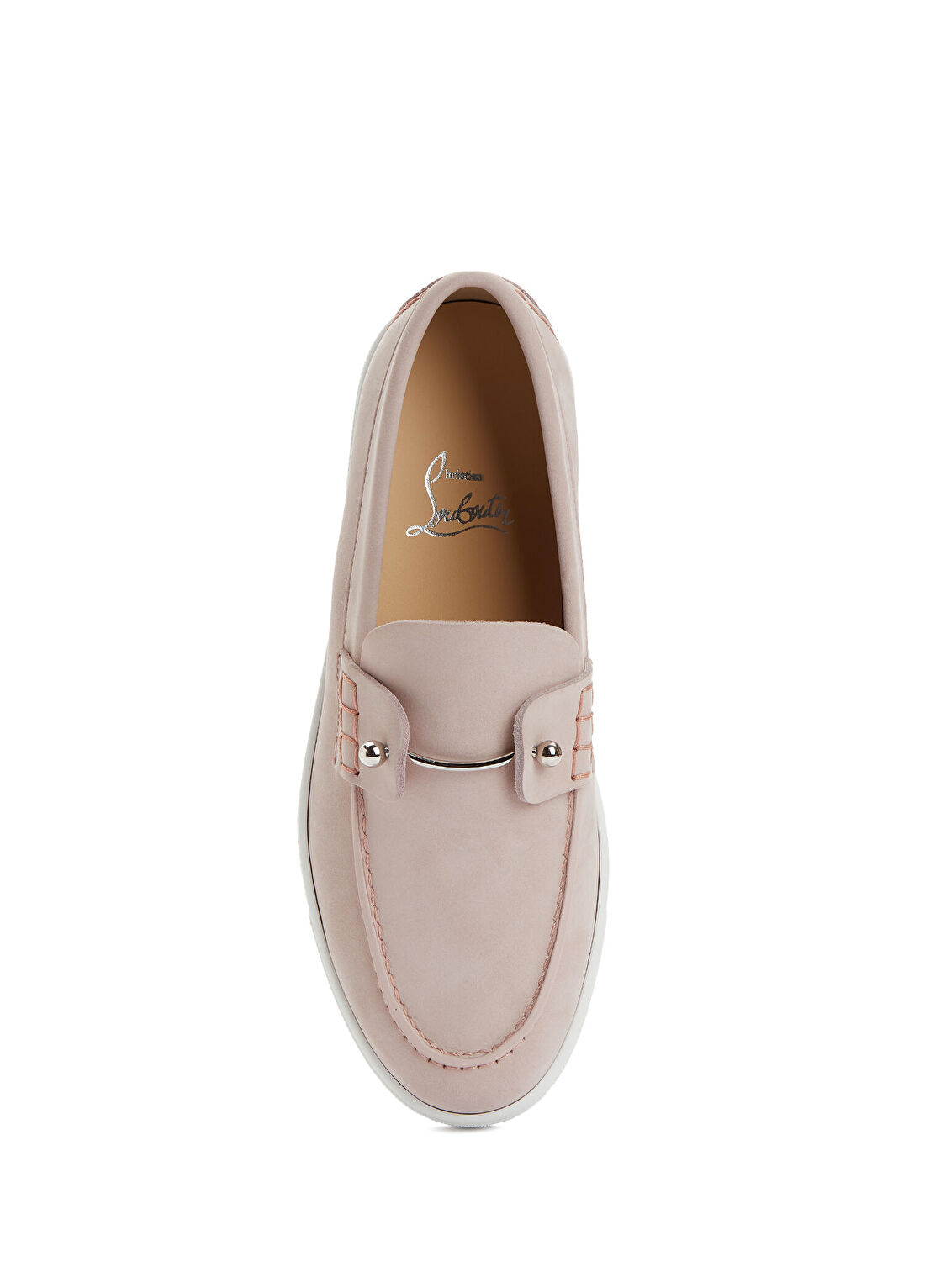 Christian Louboutin Krem Kadın Deri Loafer görsel 4
