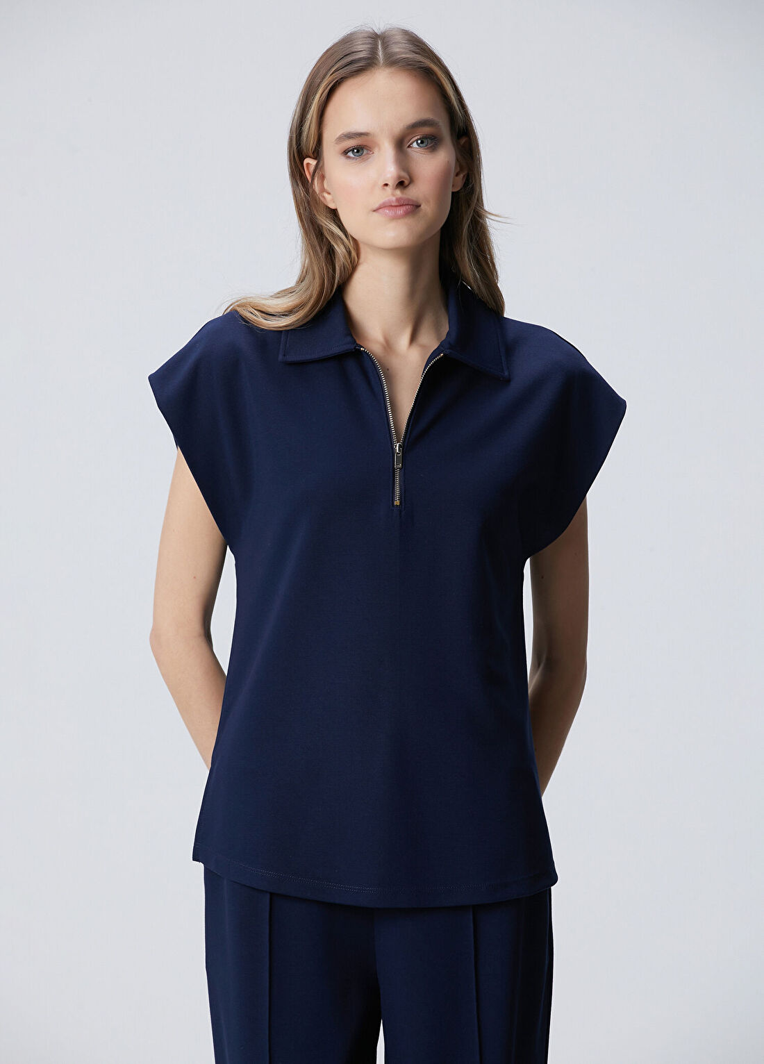 Network Lacivert Modal Karışımlı Sweatshirt