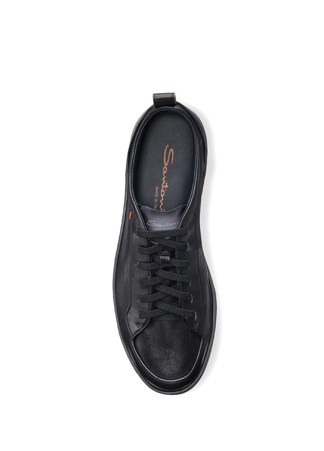 Santoni Siyah Erkek Deri Sneaker görsel 3