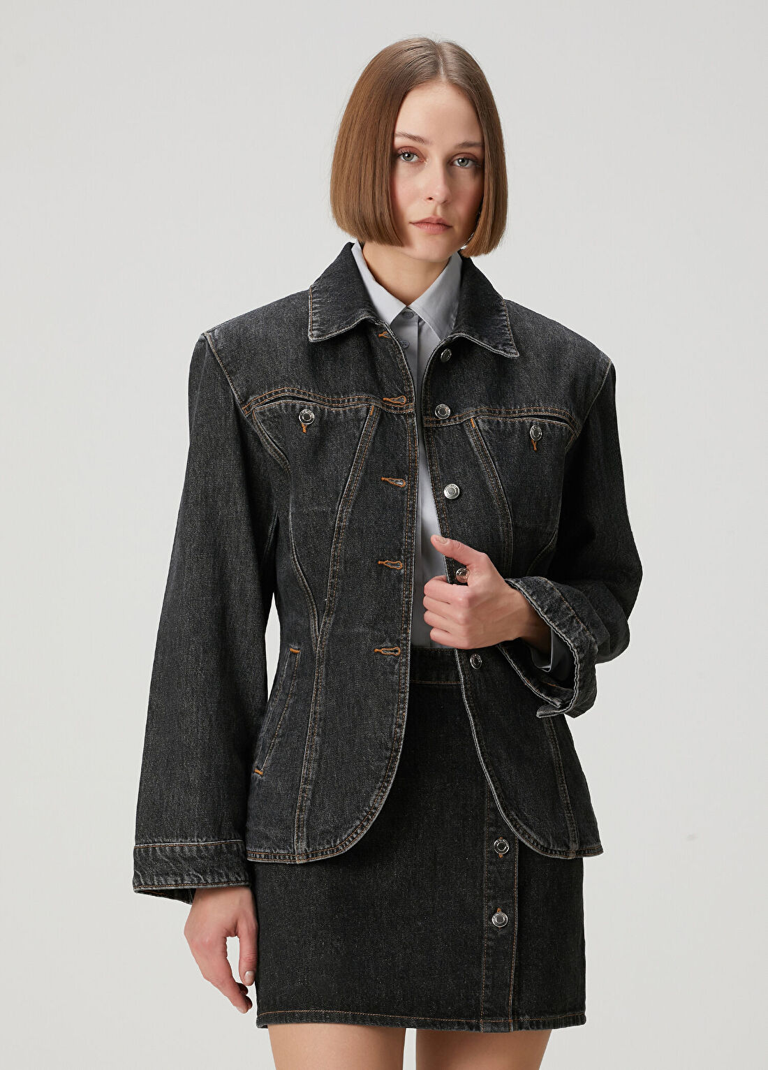 IRO Iloan Koyu Lacivert Denim Ceket görsel 3