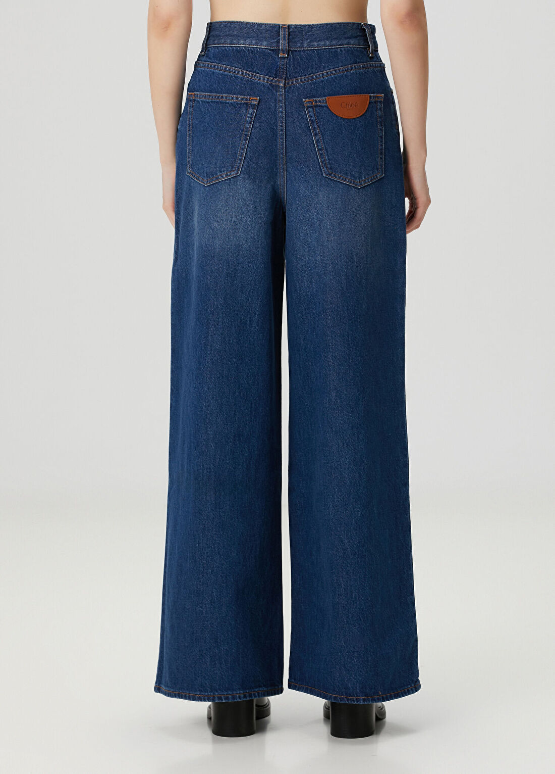 Chloe Lacivert Wide Leg Jean Pantolon görsel 4