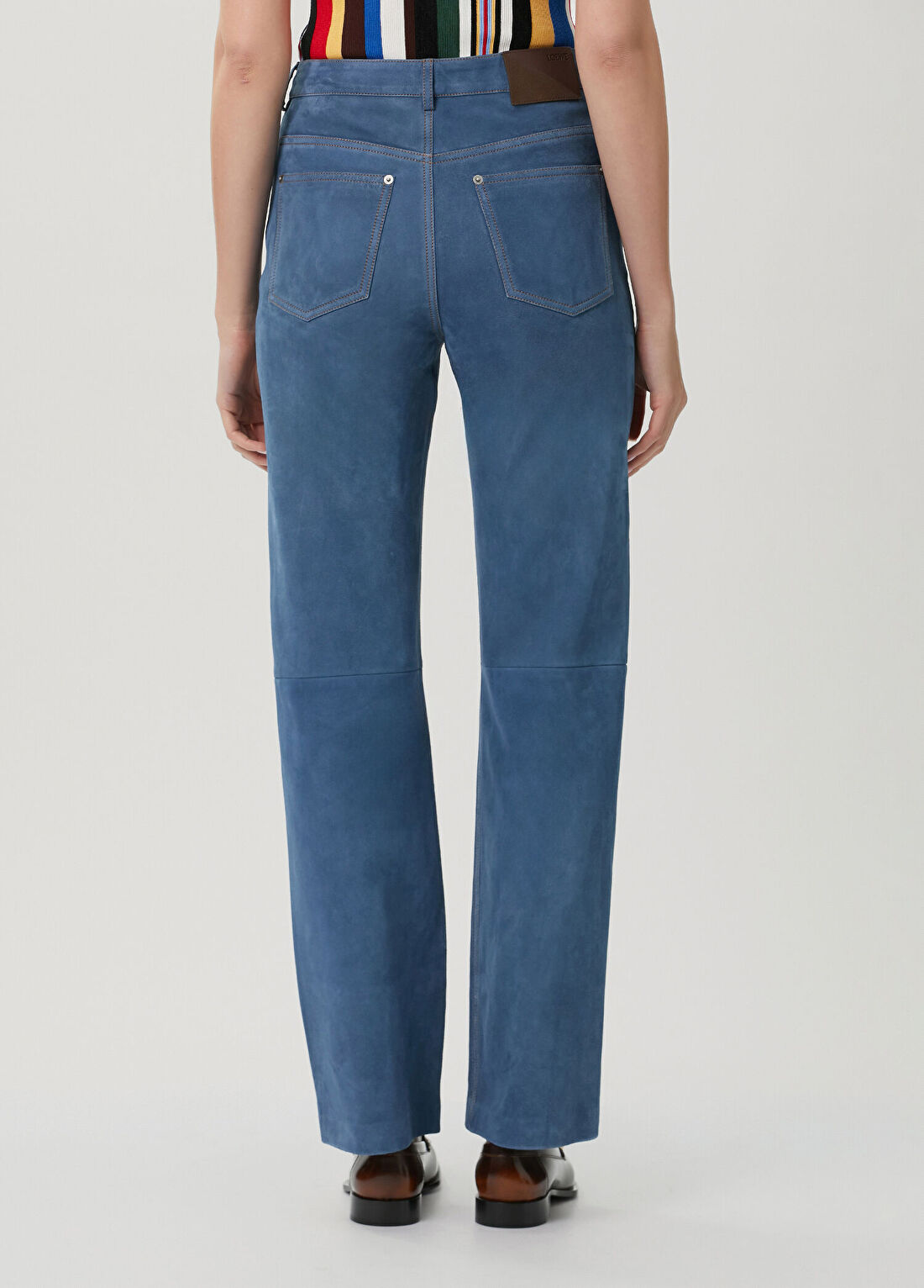 Loewe Mavi Deri Pantolon görsel 4