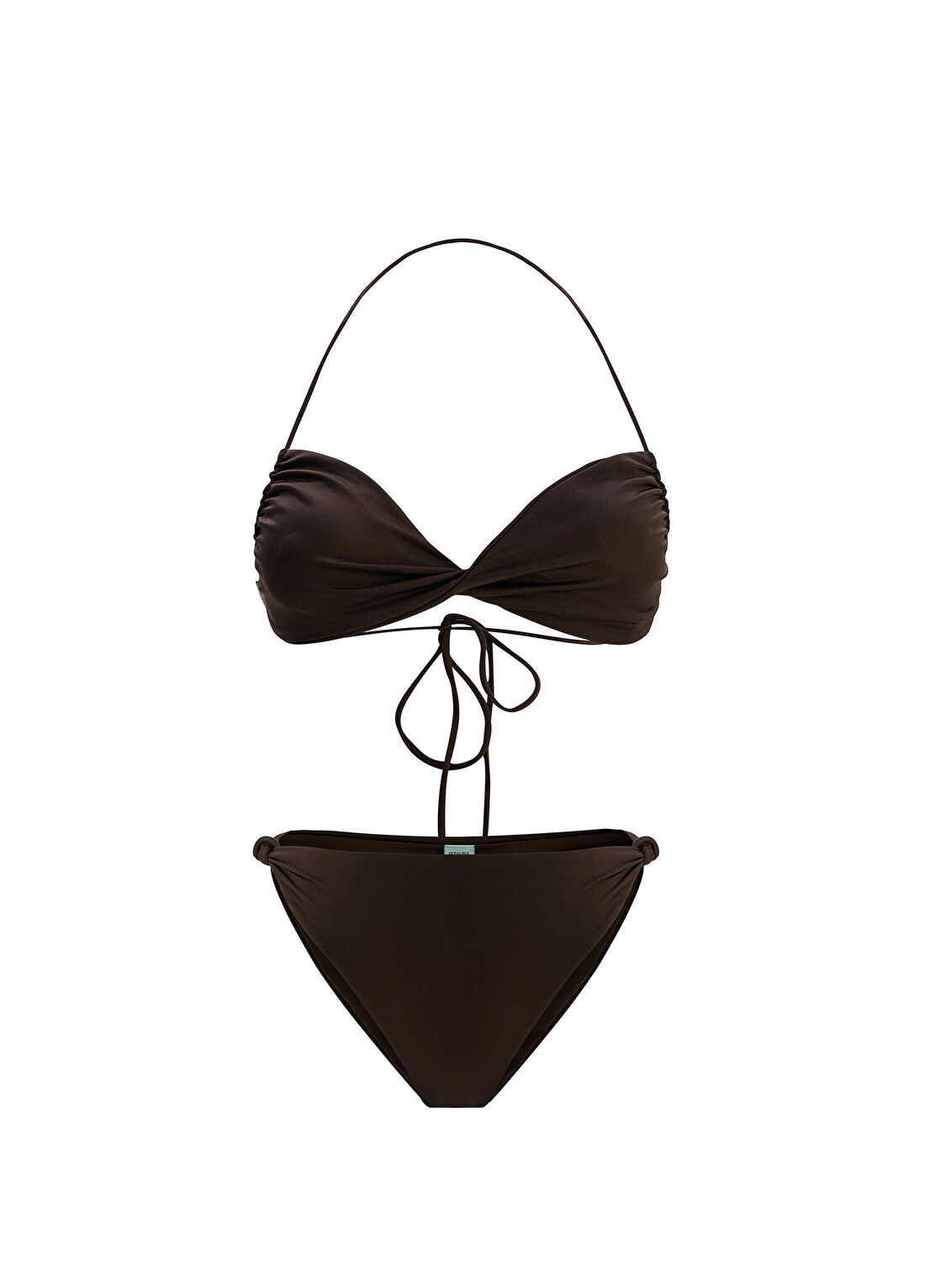 Peralina Sophia Kahverengi Kadın Twist Bikini Takımı