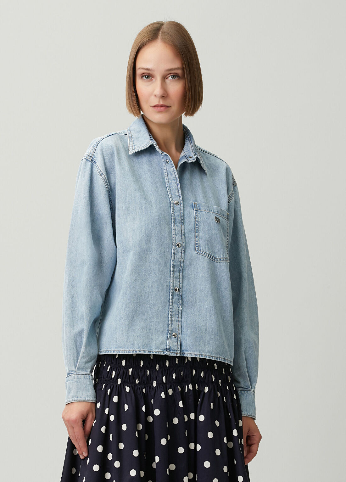 Maje Citikate Mavi Denim Gömlek görsel 3