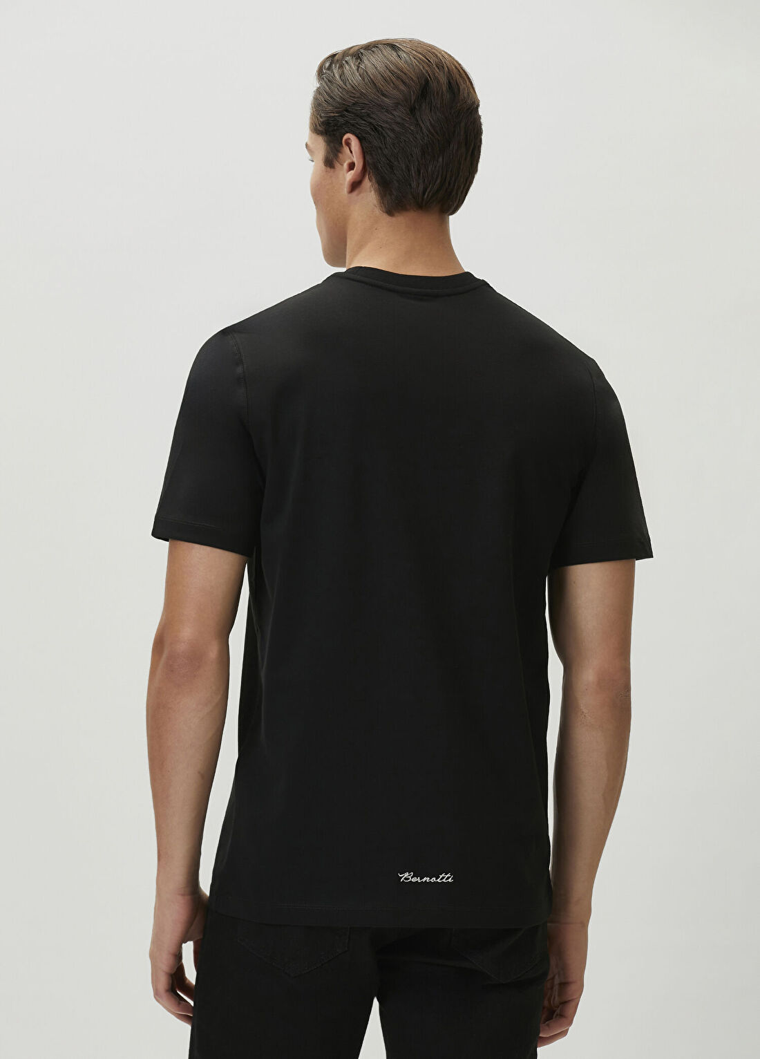 Bernotti Siyah Logo Nakışlı T-shirt görsel 4
