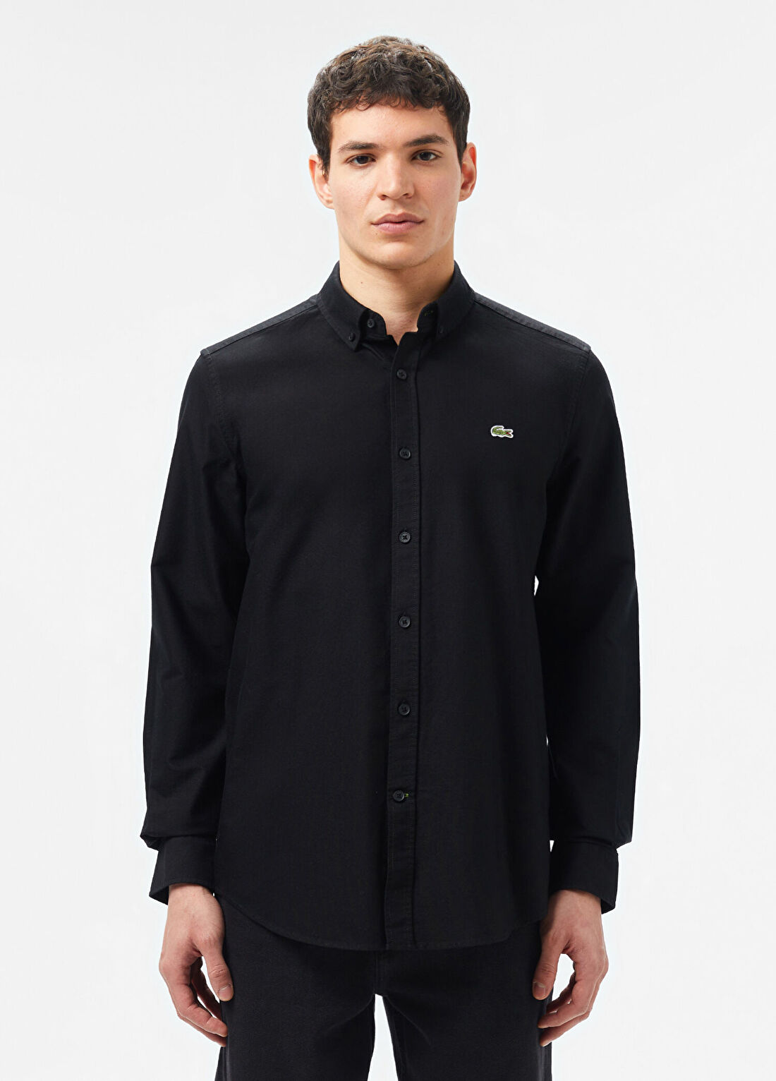 Lacoste Siyah Slim Fit Uzun Kollu Erkek Gömlek