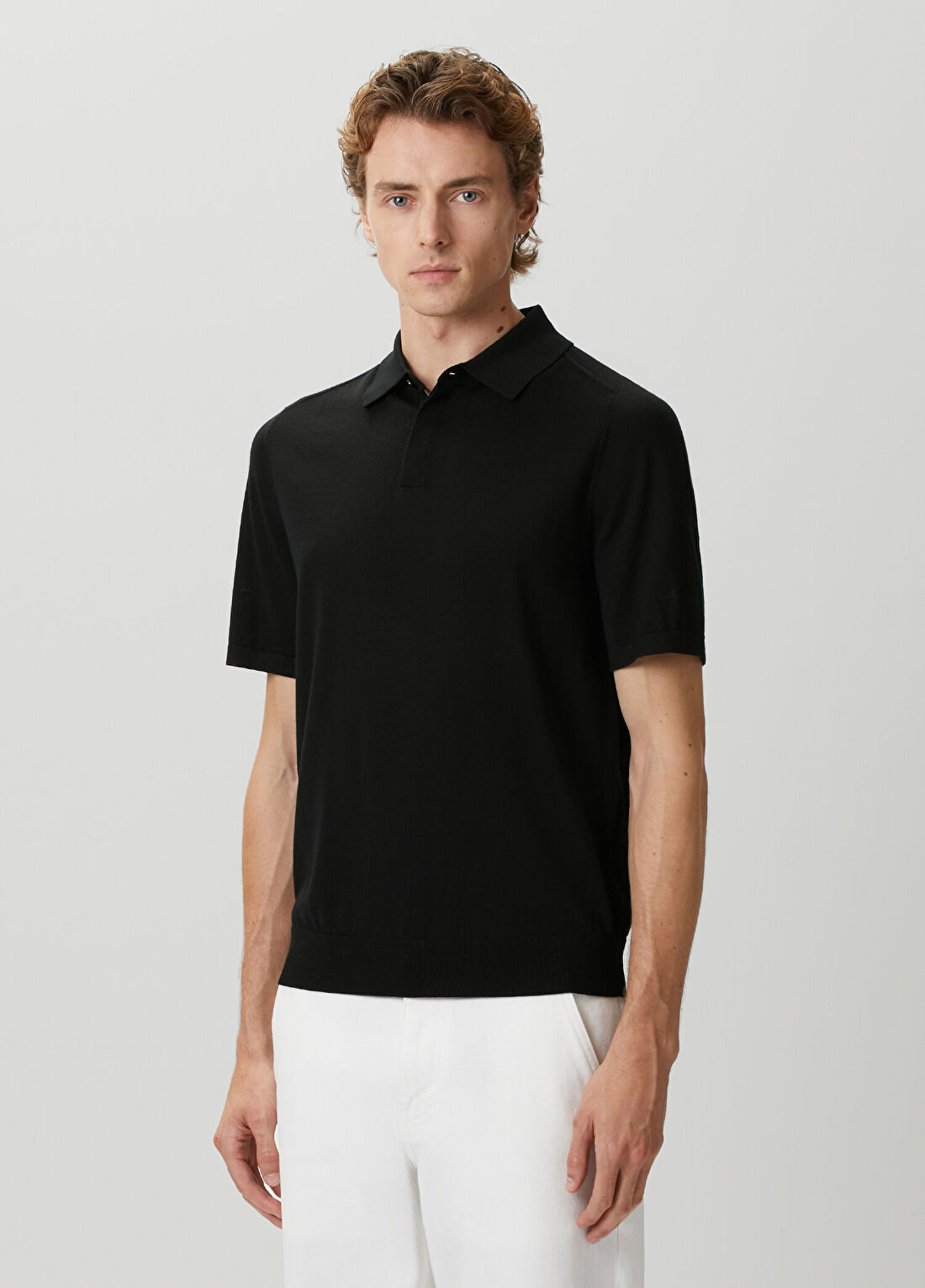 Paul Smith Siyah Polo Yaka Kısa Kollu Merino Triko görsel 3