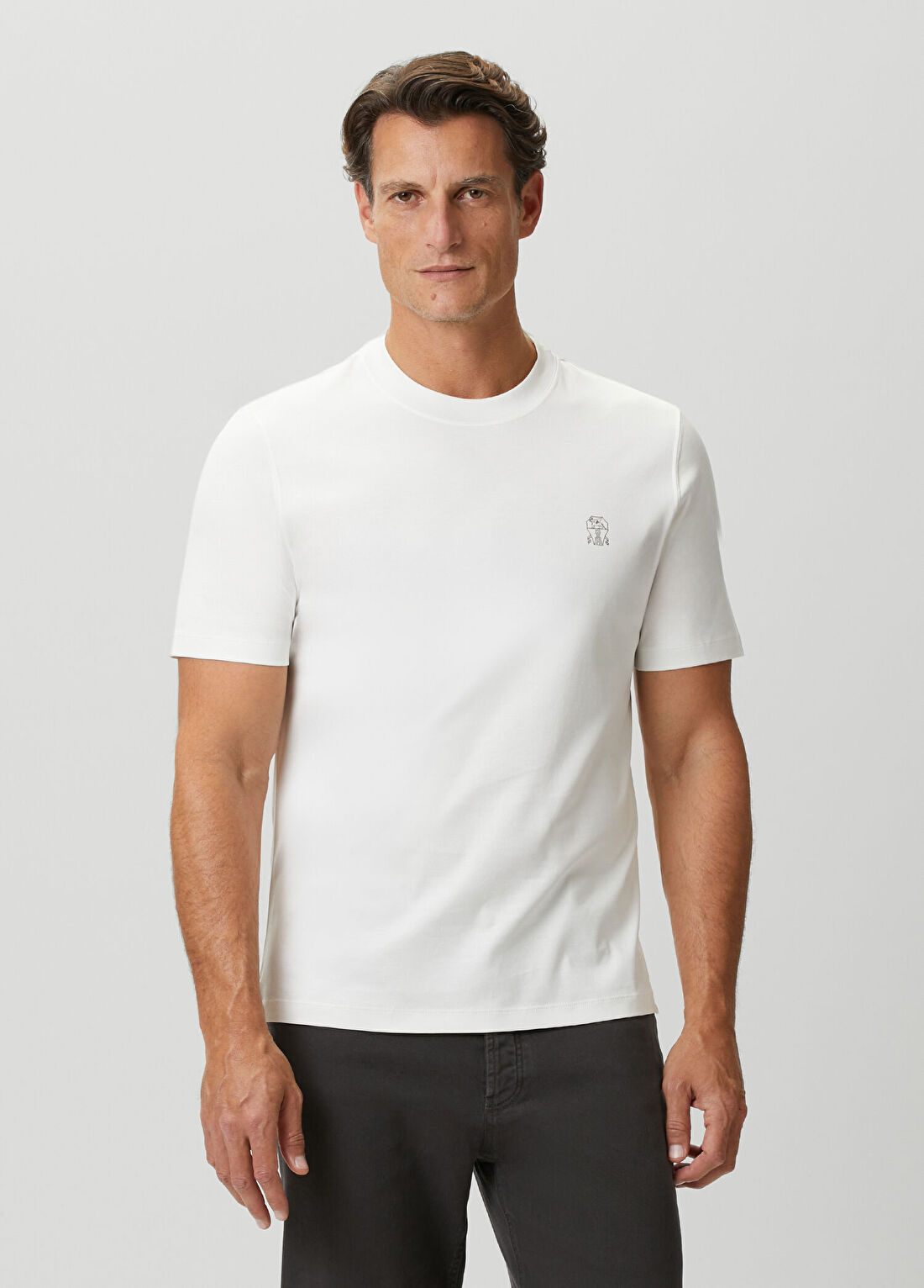 Brunello Cucinelli Koyu Kırık Beyaz T-shirt