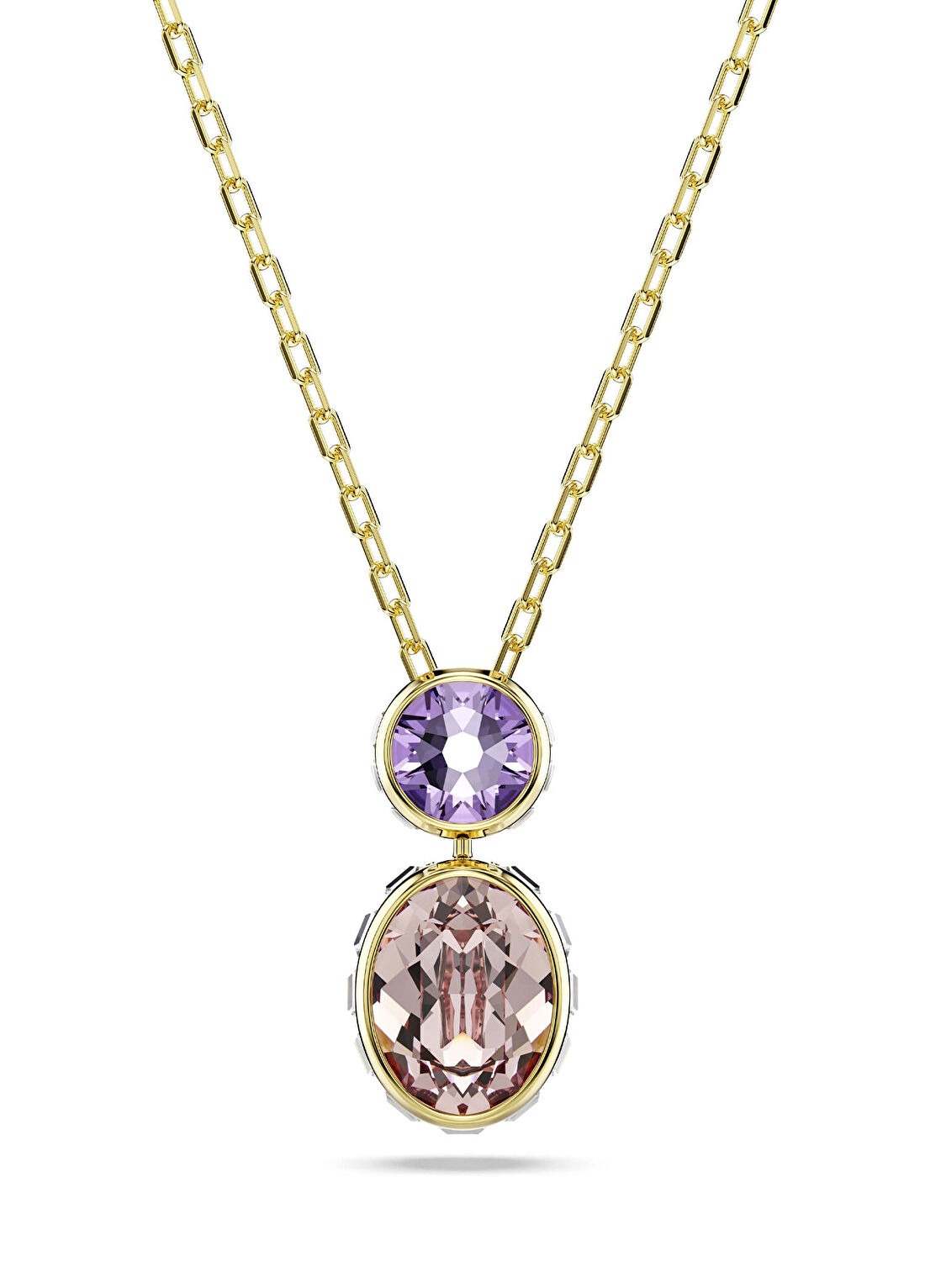 Swarovski Chroma Çok Renkli Altın Rengi Kaplama Kadın Kolye