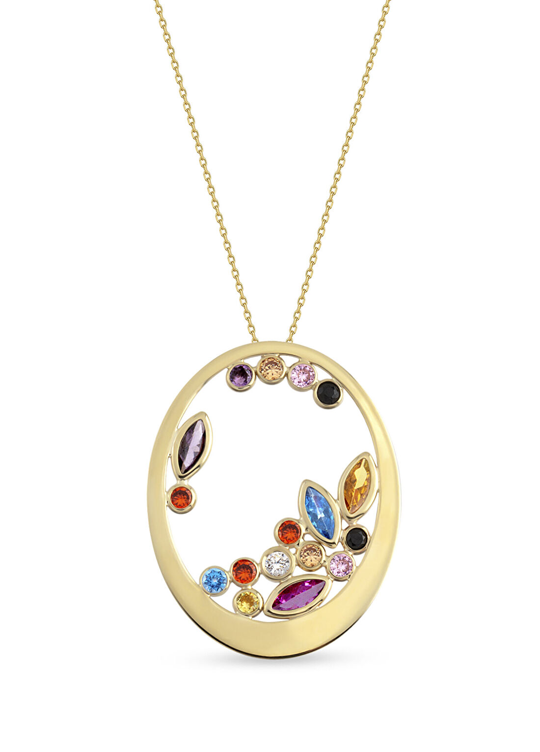 Orena Jewelry Stellar Garden Pırlanta Taşlı 14 Ayar Altın Kadın Kolye