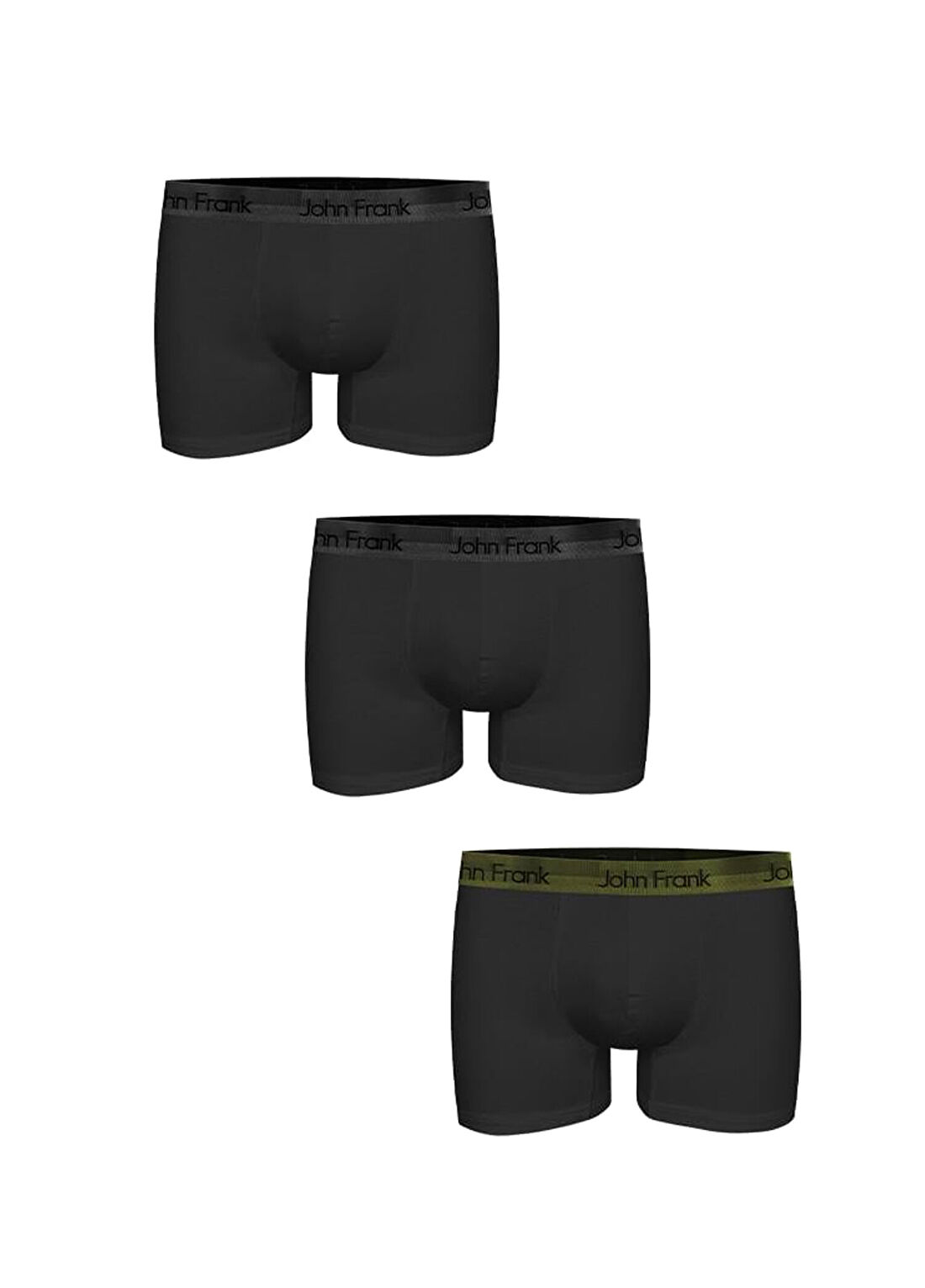 John Frank Premium Çok Renkli 3lü Boxer Seti