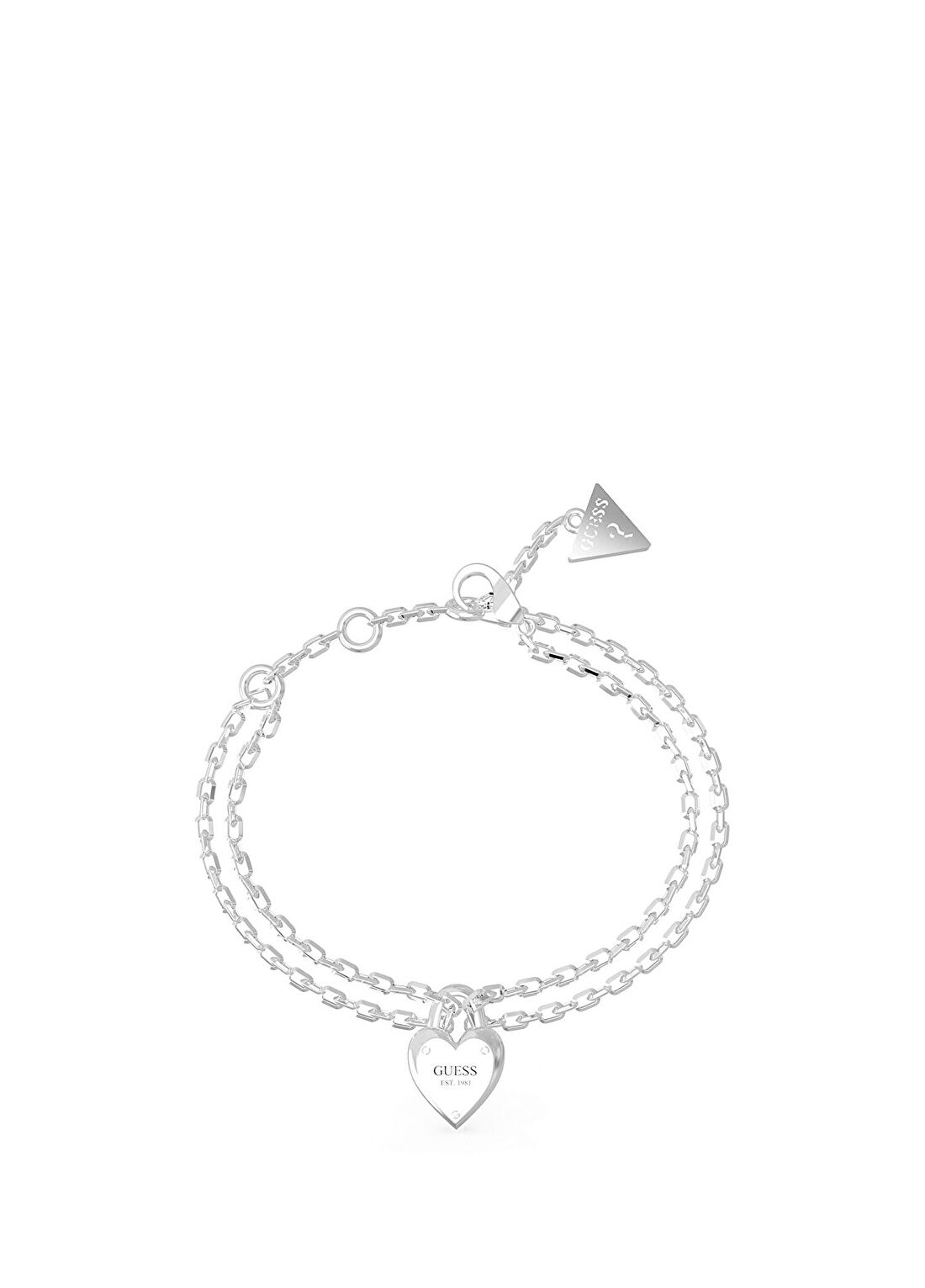Guess JGUJUBB04211JWRHS All You Need is Love Metalik Gri Çelik Kadın Bileklik