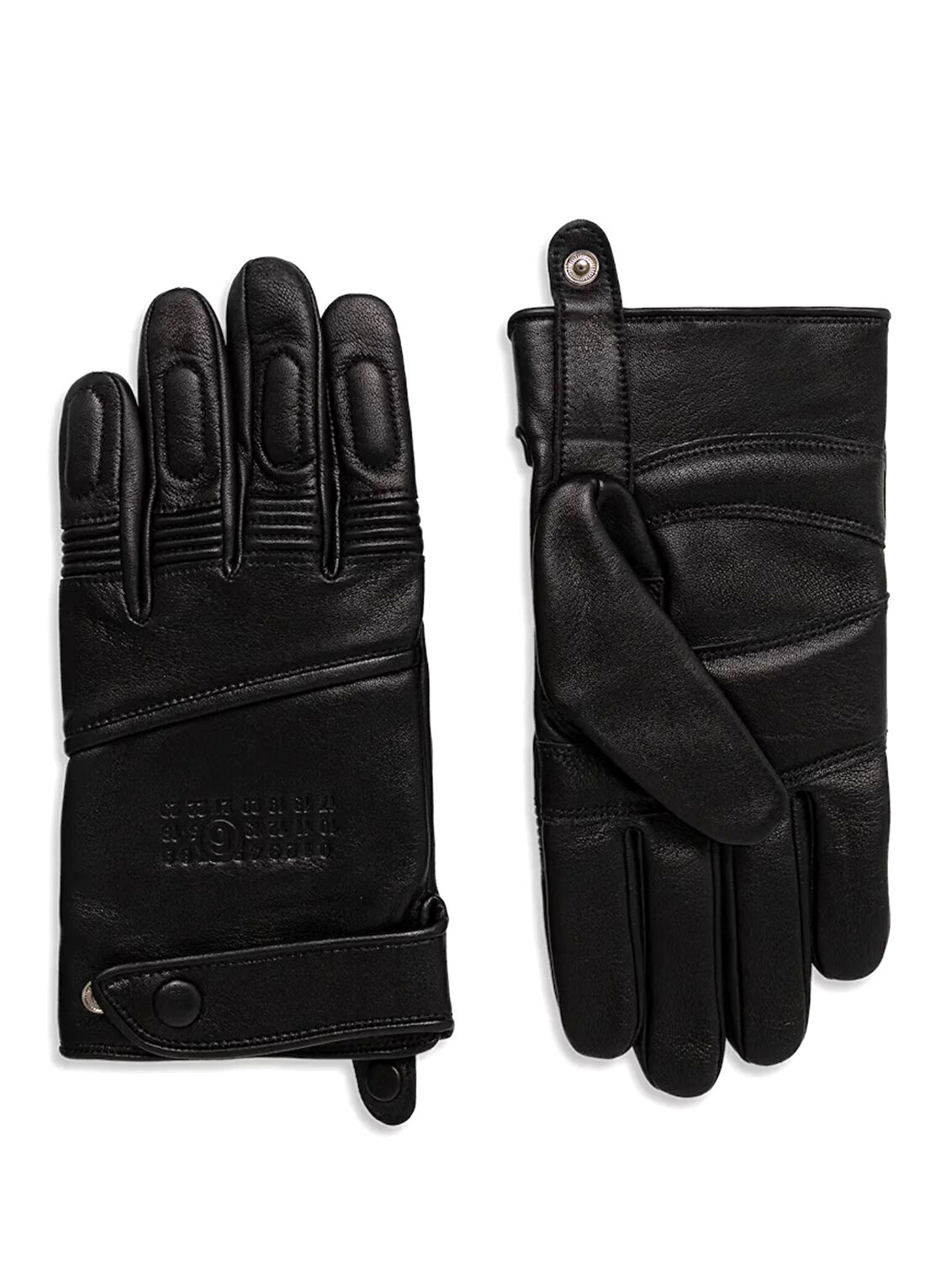 MM6 Maison Margiela Siyah Erkek Deri Eldiven görsel 2