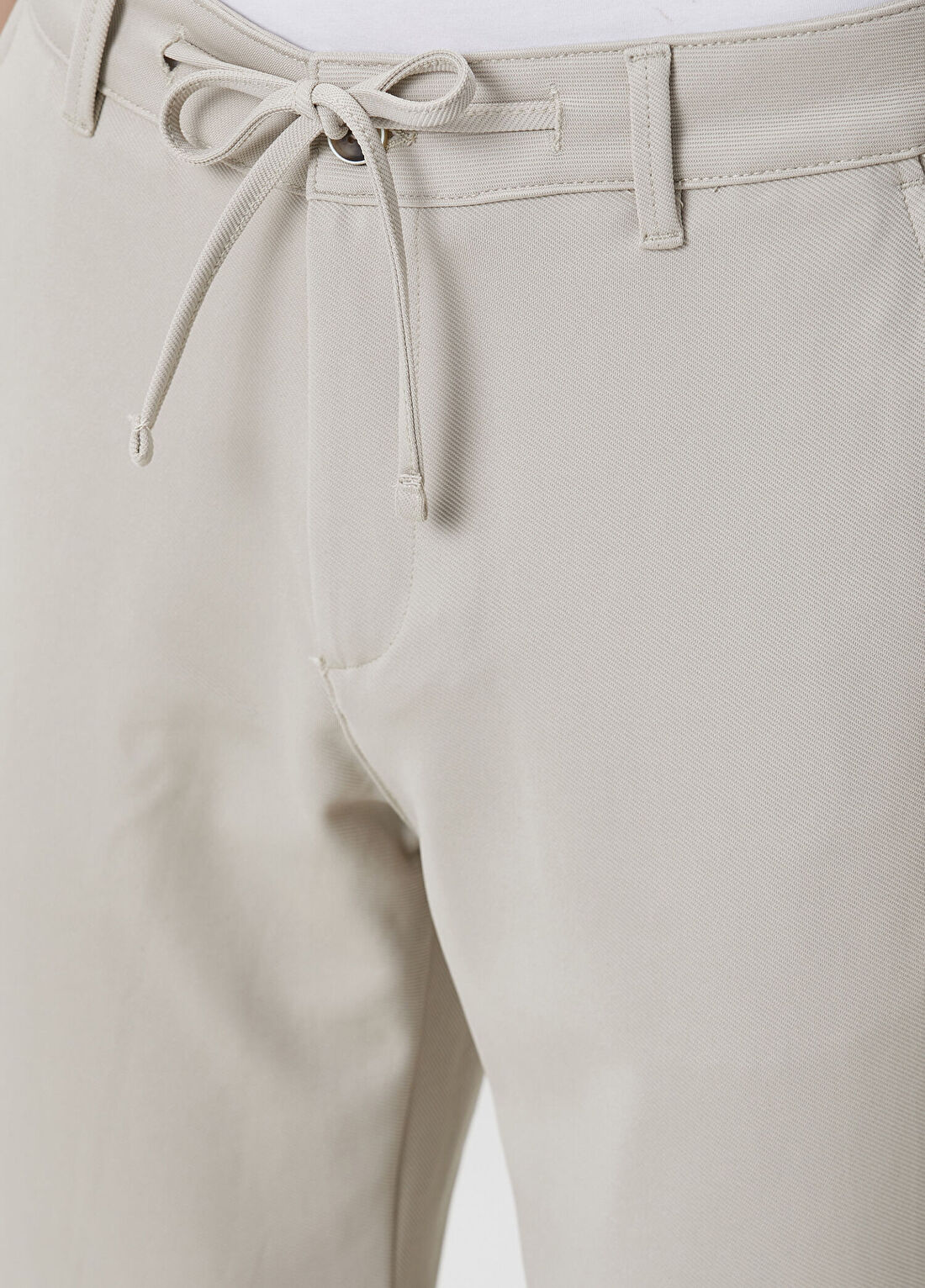 Network Bej Duble Paça Diyagonal Örme Jogger Pantolon görsel 4