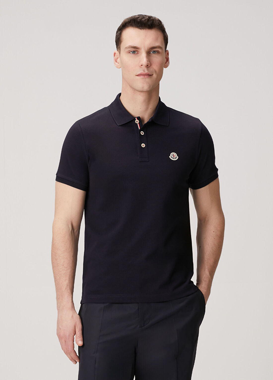 Moncler Lacivert Polo Yaka T-shirt