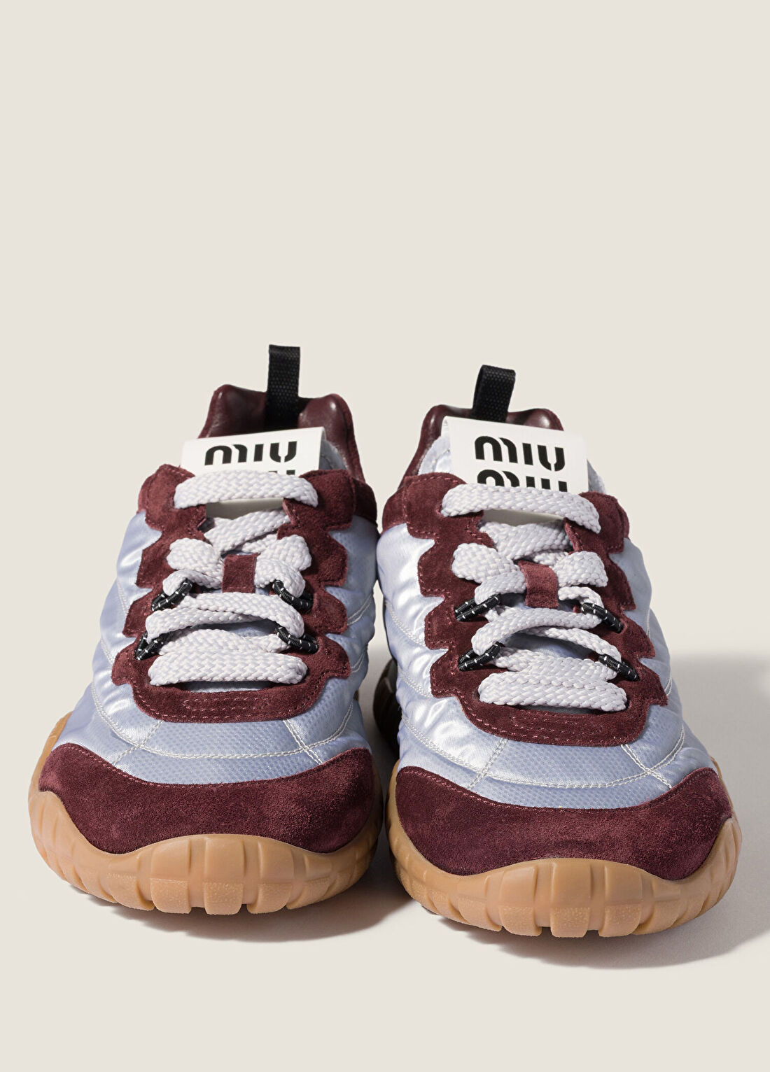Miu Miu Tyre Gri Teknik Kumaş ve Süet Kadın Sneaker görsel 4