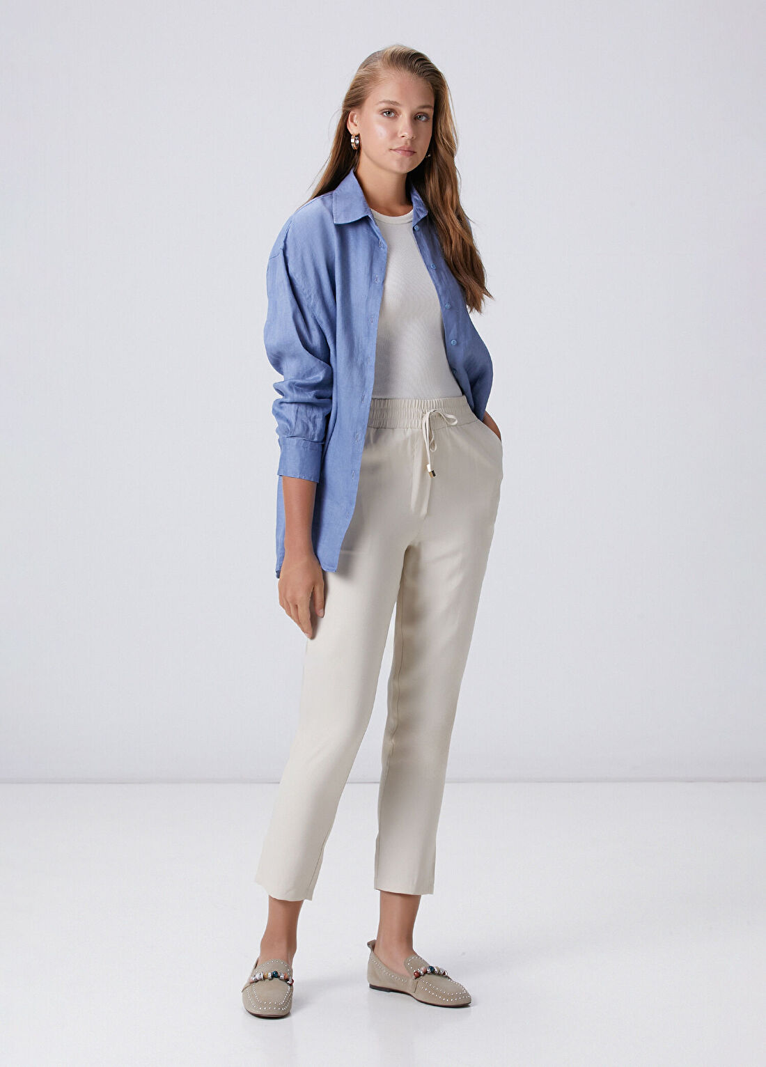 Network Bej Diyagonal Basic Jogger Pantolon