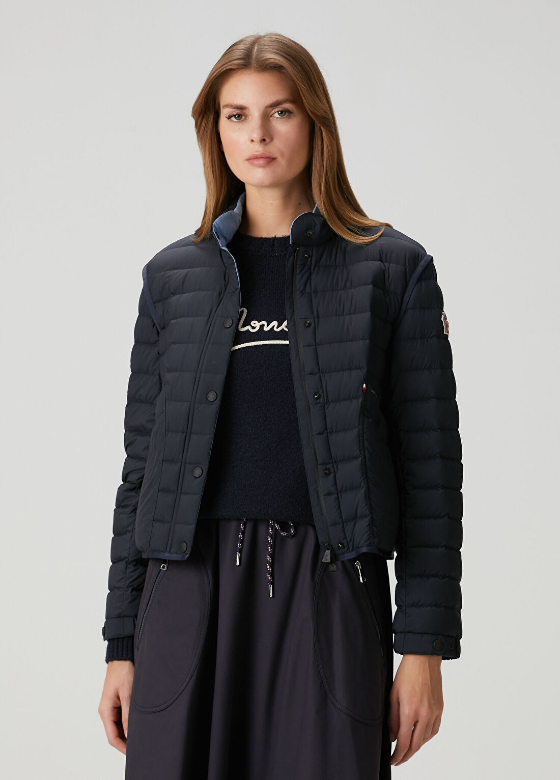 Moncler Grenoble Madulains Koyu Mavi Bomber Mont