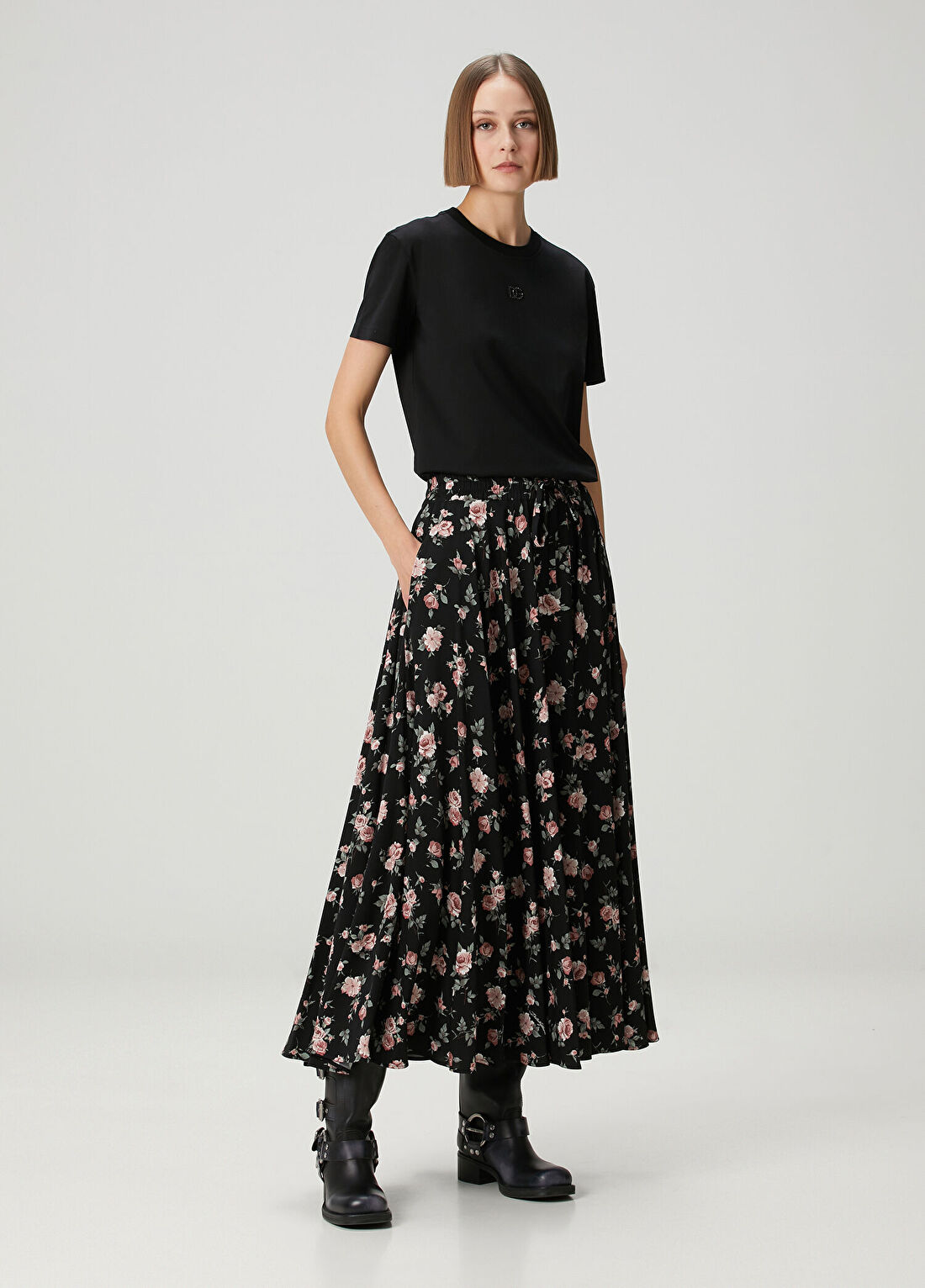 Dolce&Gabbana Siyah Logolu T-shirt görsel 2