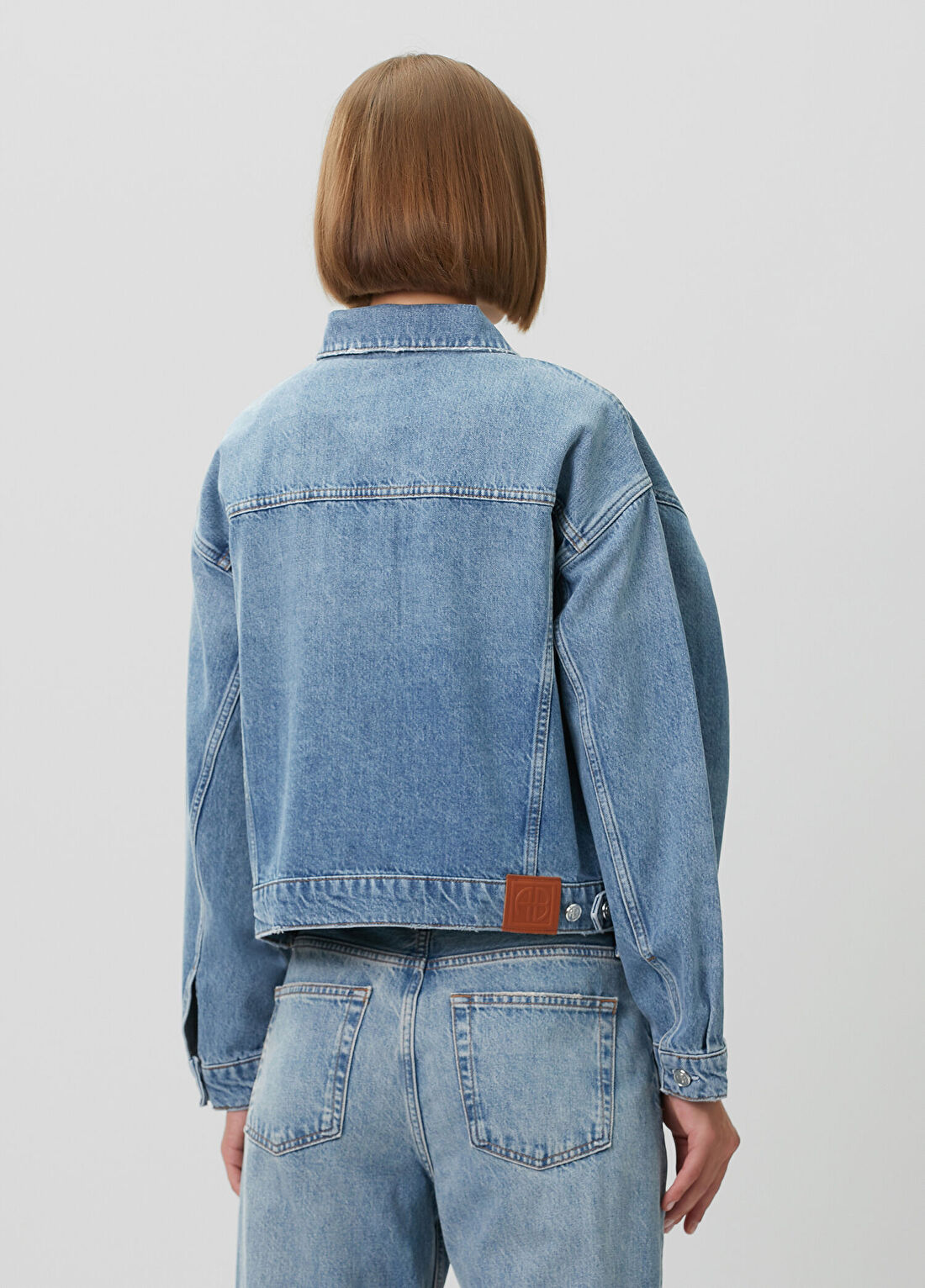 Anine Bing Quincy Mavi Denim Ceket görsel 4