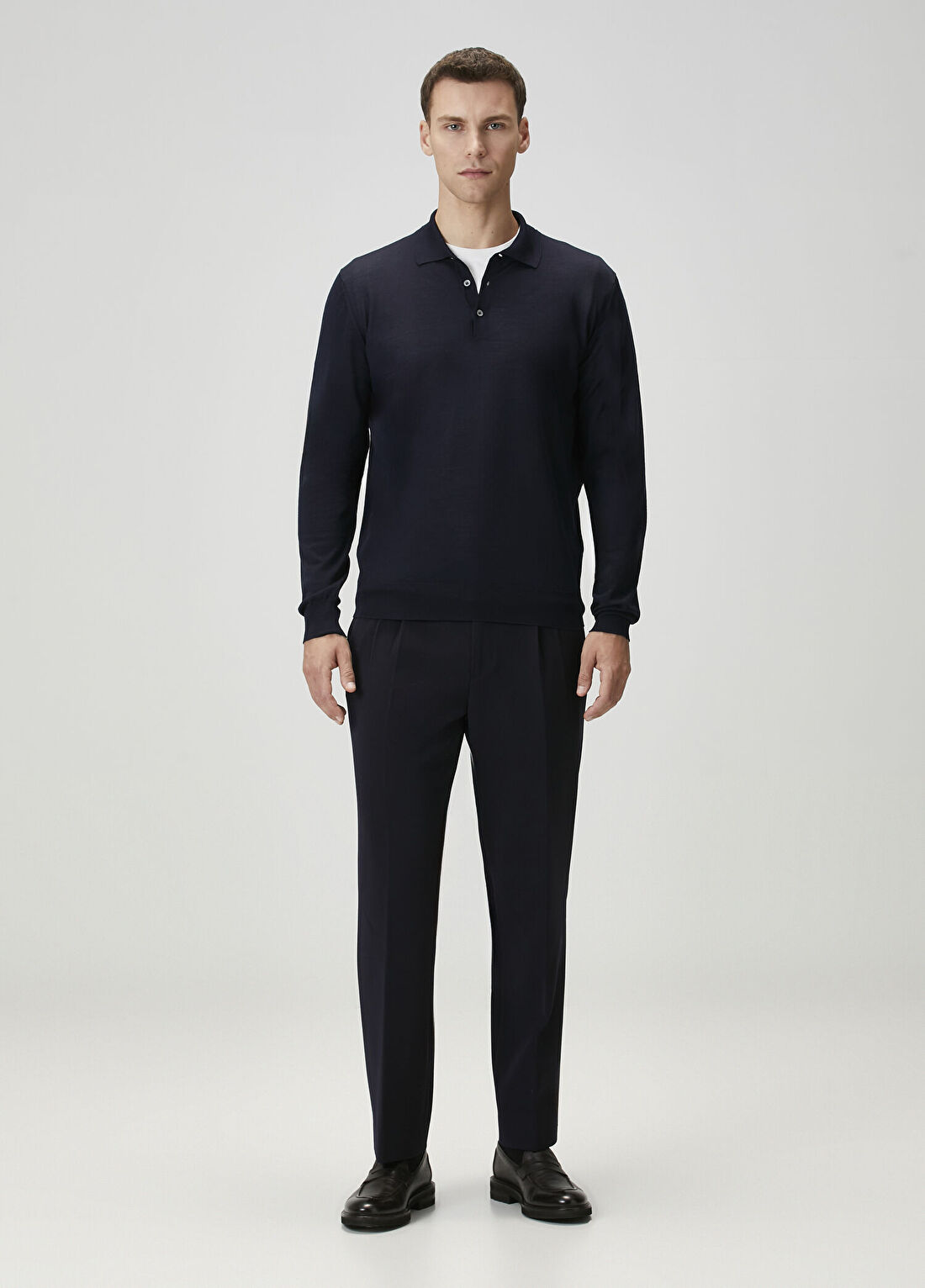 Corneliani Lacivert Polo Yün Triko görsel 2