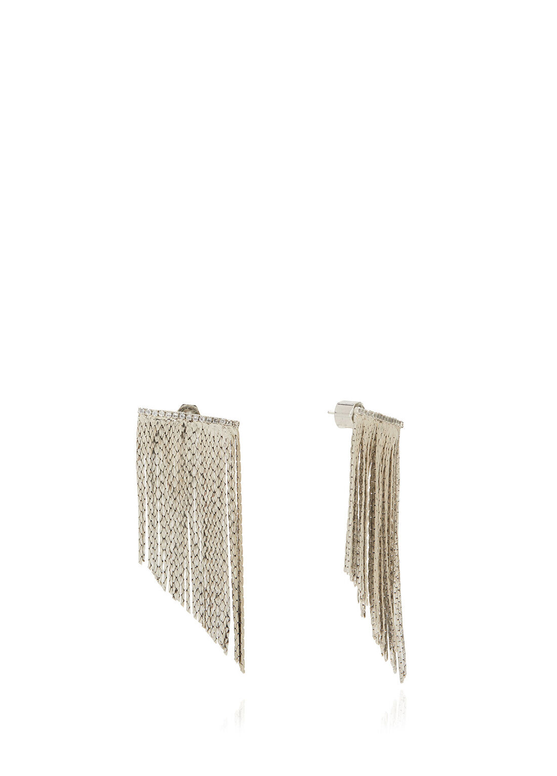Beymen Collection Silver Zincir Detaylı Uzun Kadın Küpe