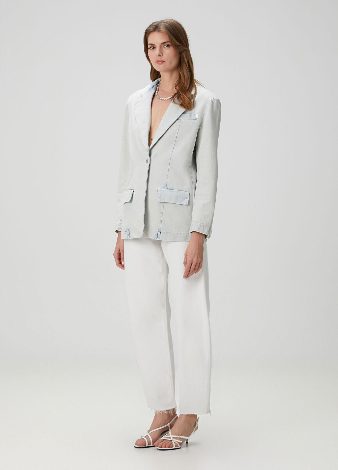 Lol Harper Mavi Denim Blazer görsel 2