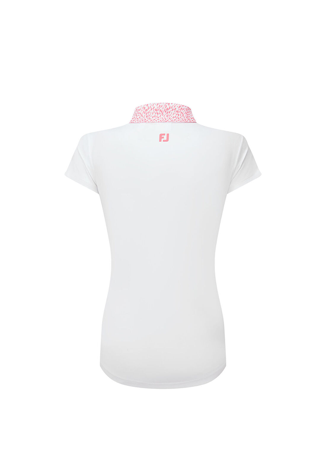 FootJoy Cap Sleeve Print Trim Lisle Beyaz Kısa Kollu Kadın Golf T-shirt görsel 2
