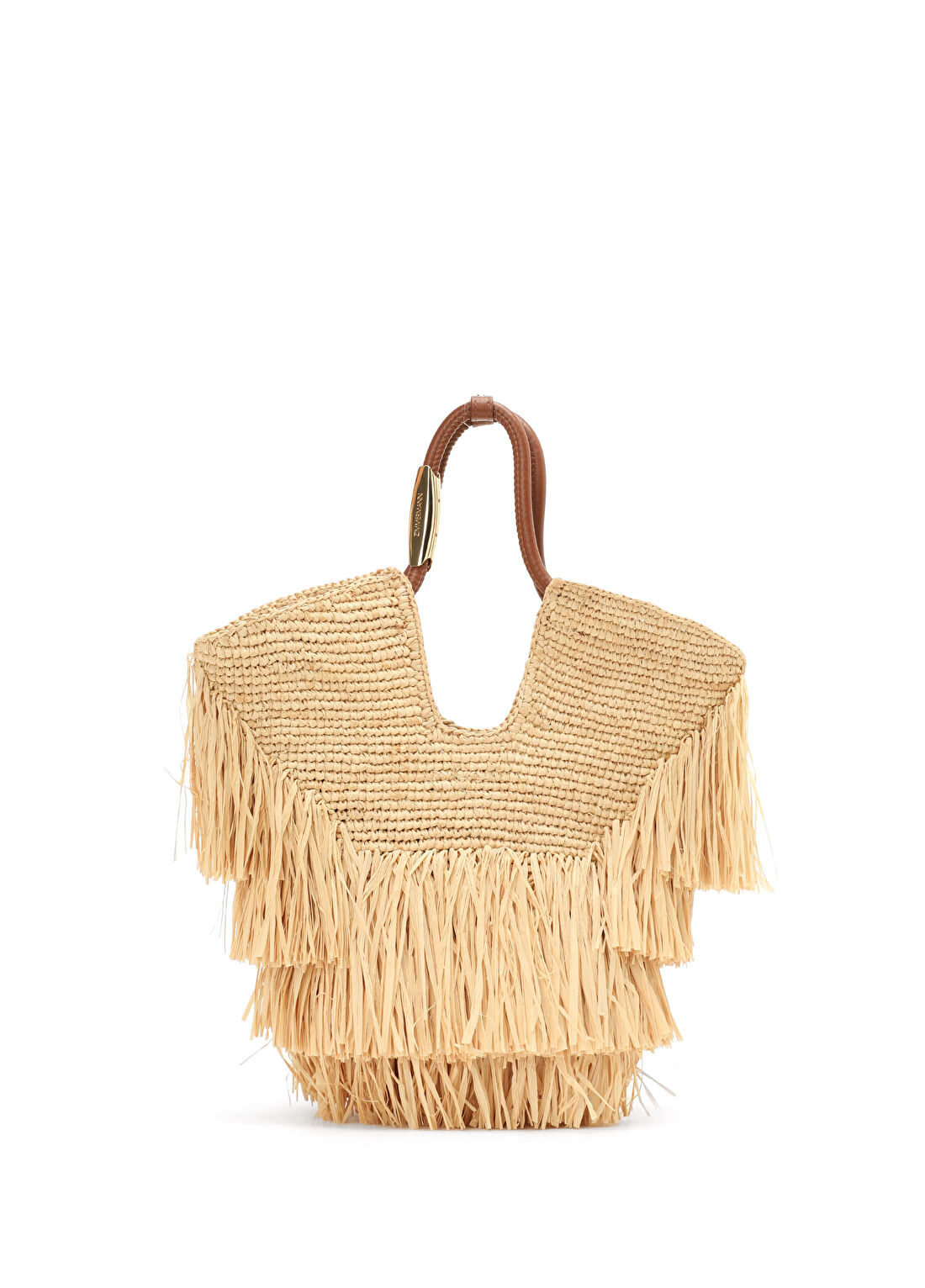 Zimmermann Goldentime Medium Fringe Naturel Kadın Rafya Çanta