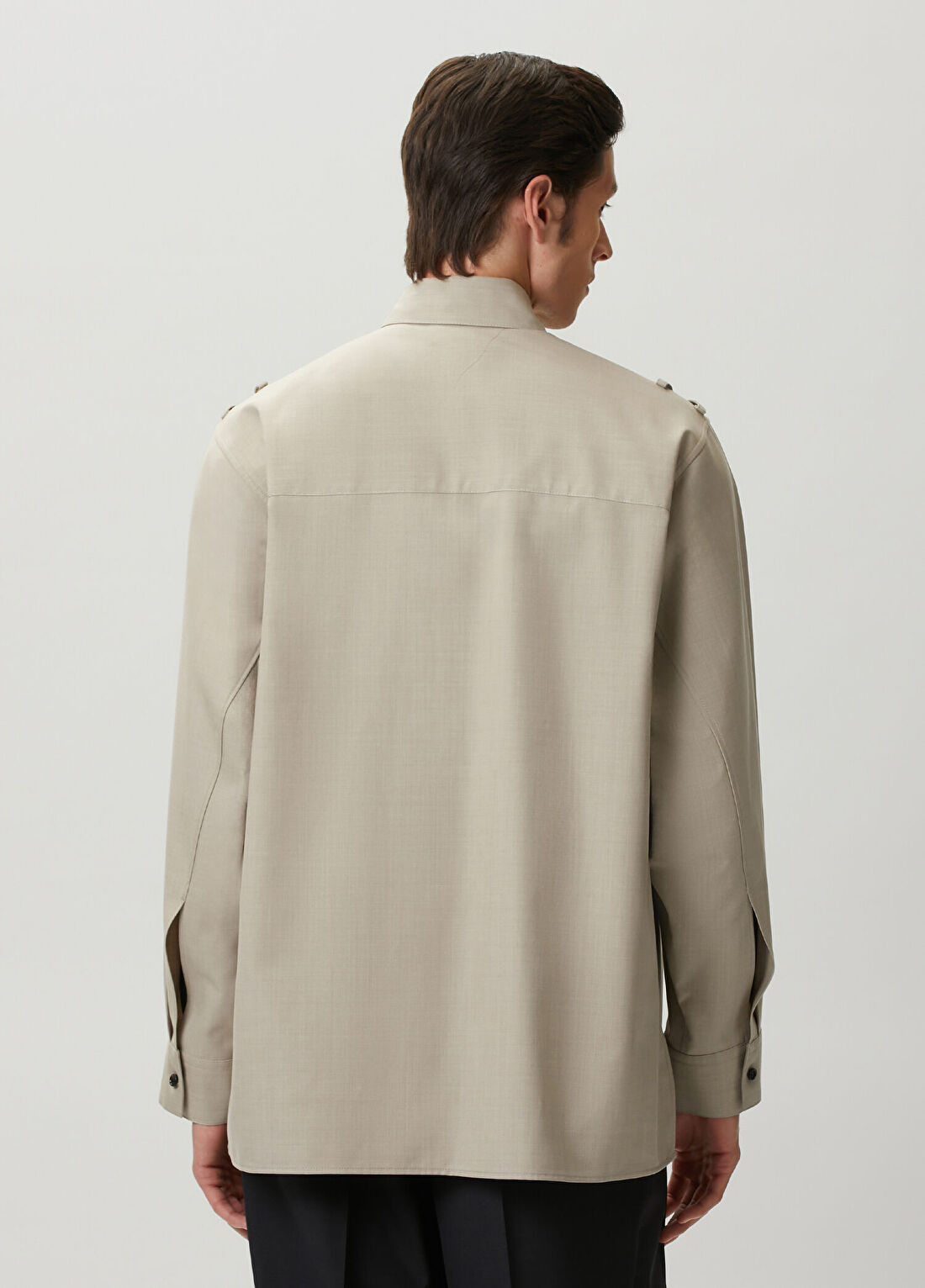 Bottega Veneta Bej Yün Dış Gömlek görsel 4