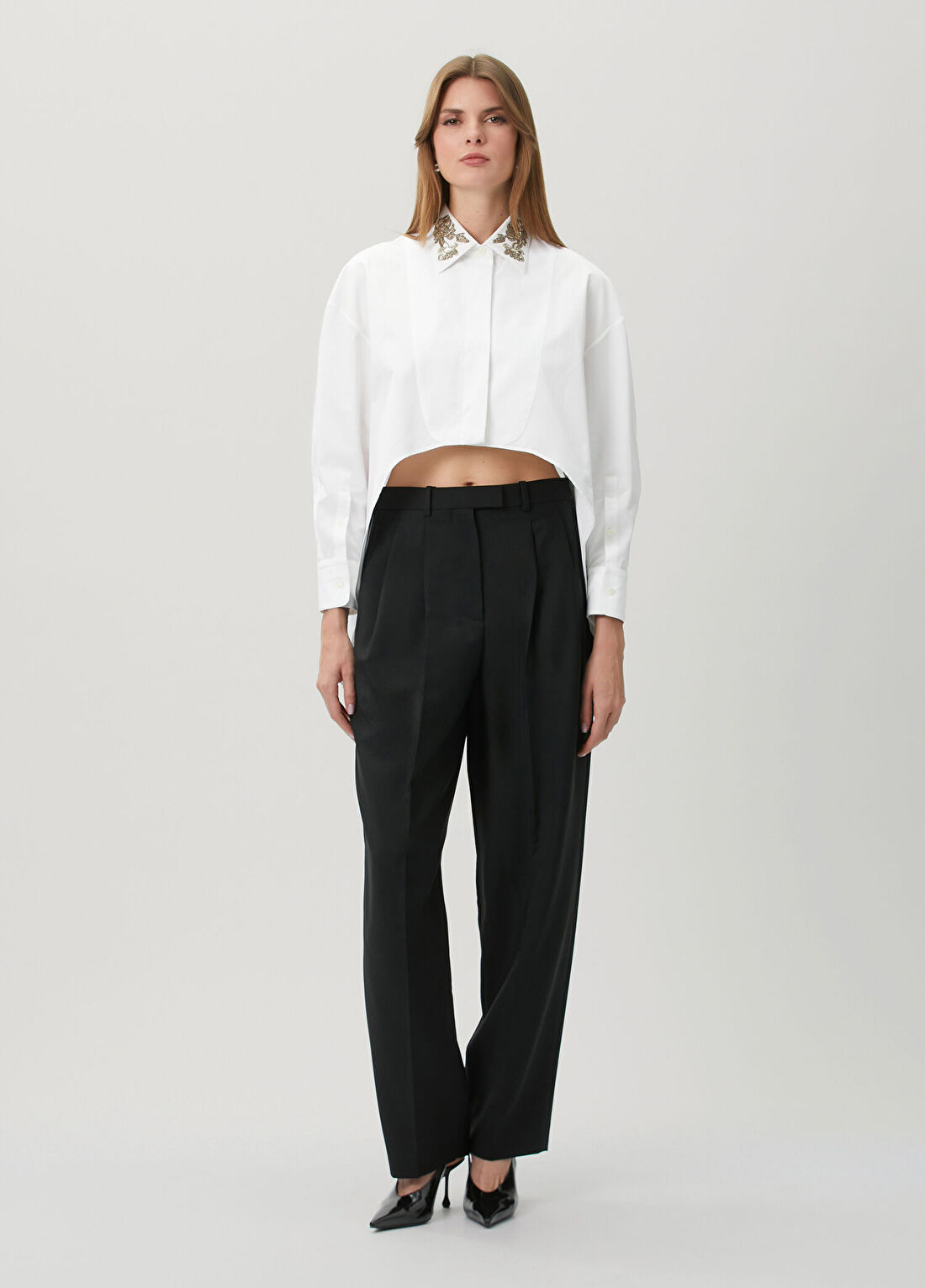 Givenchy Siyah Pileli Yün Pantolon