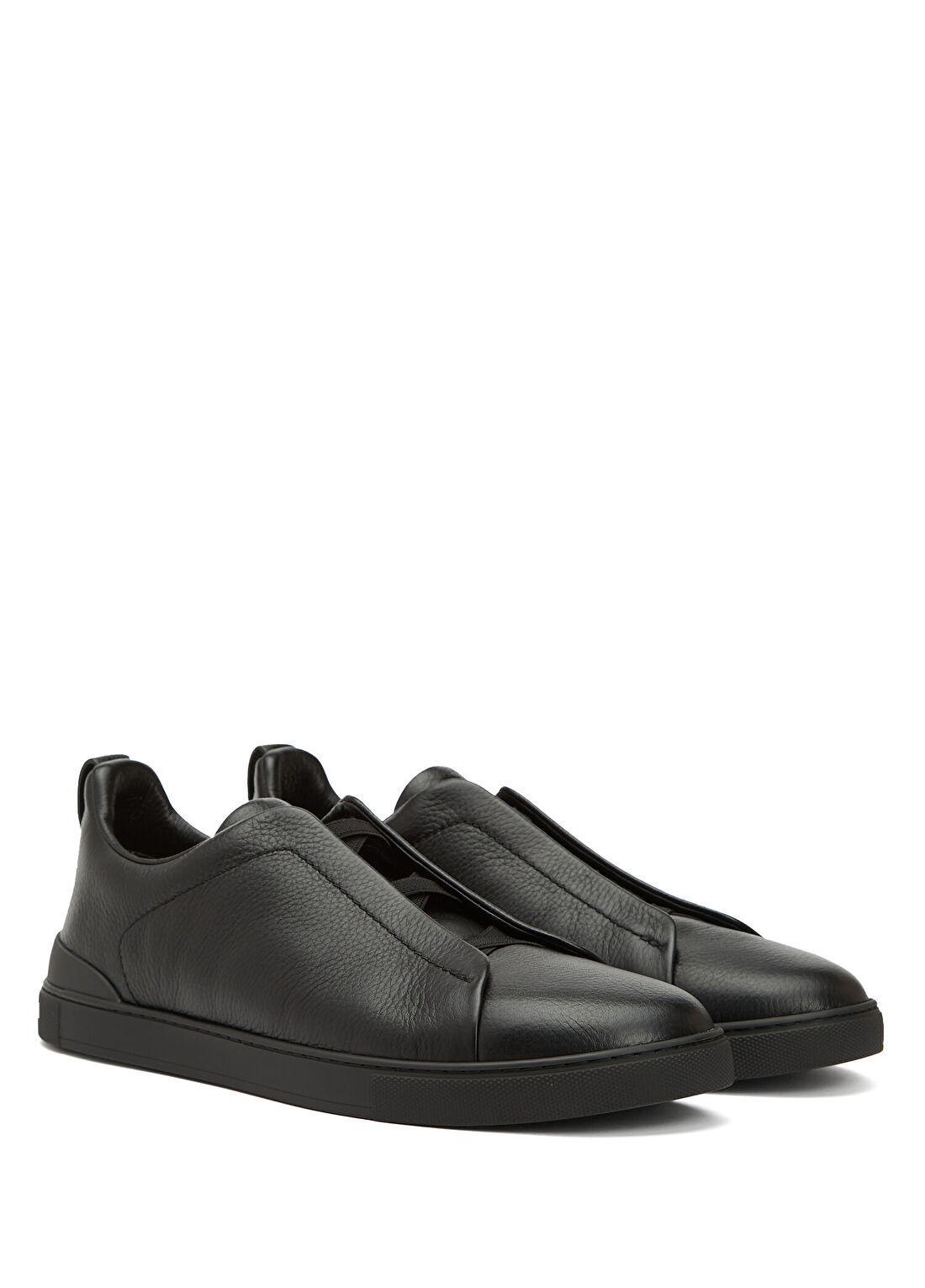 Zegna Siyah Erkek Deri Sneaker görsel 2