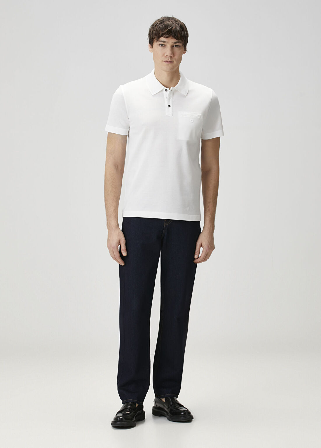 Ferragamo Beyaz Polo Yaka T-shirt görsel 2
