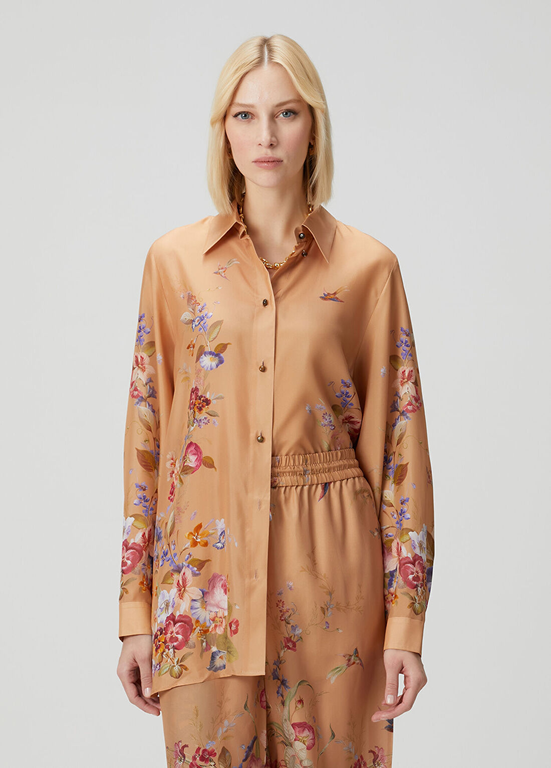 Zimmermann Patience Relaxed Çiçekli İpek Gömlek