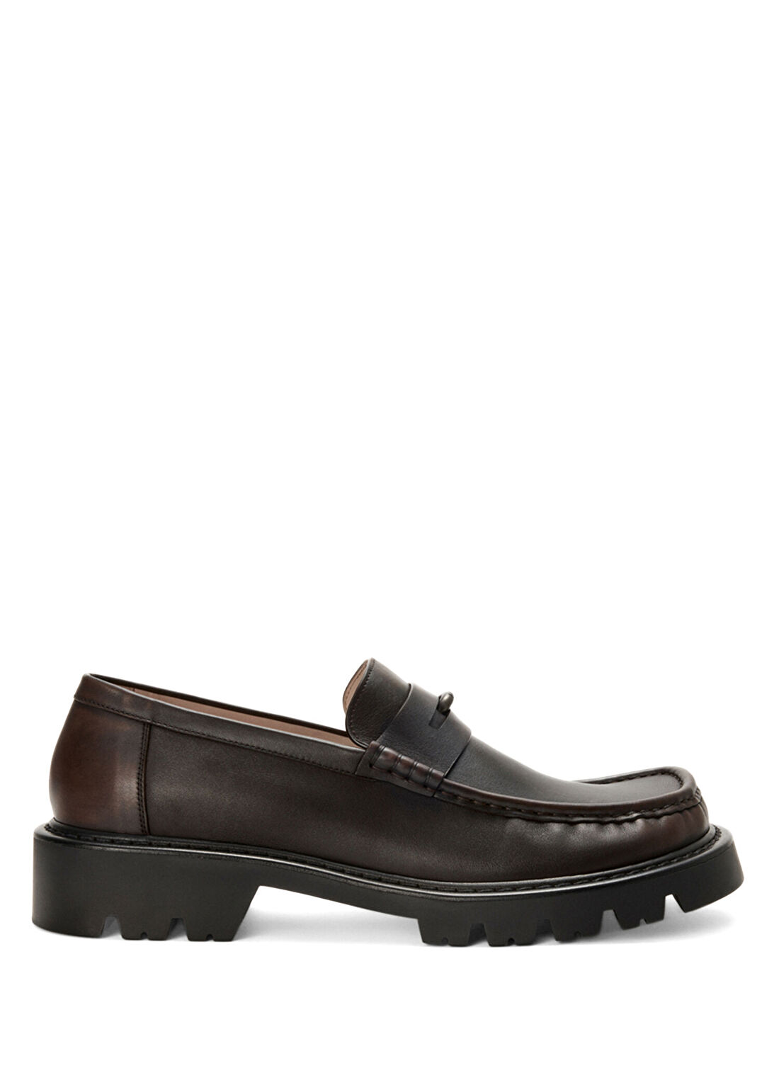 Loewe Koyu Kahverengi Erkek Deri Loafer