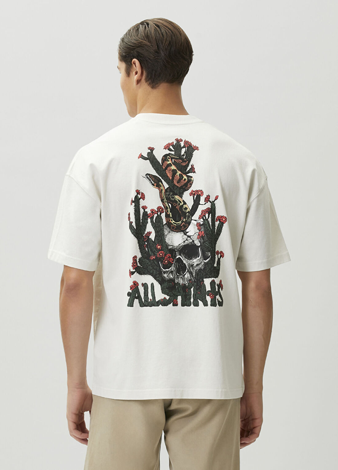 AllSaints Cacti Krem T-shirt görsel 4
