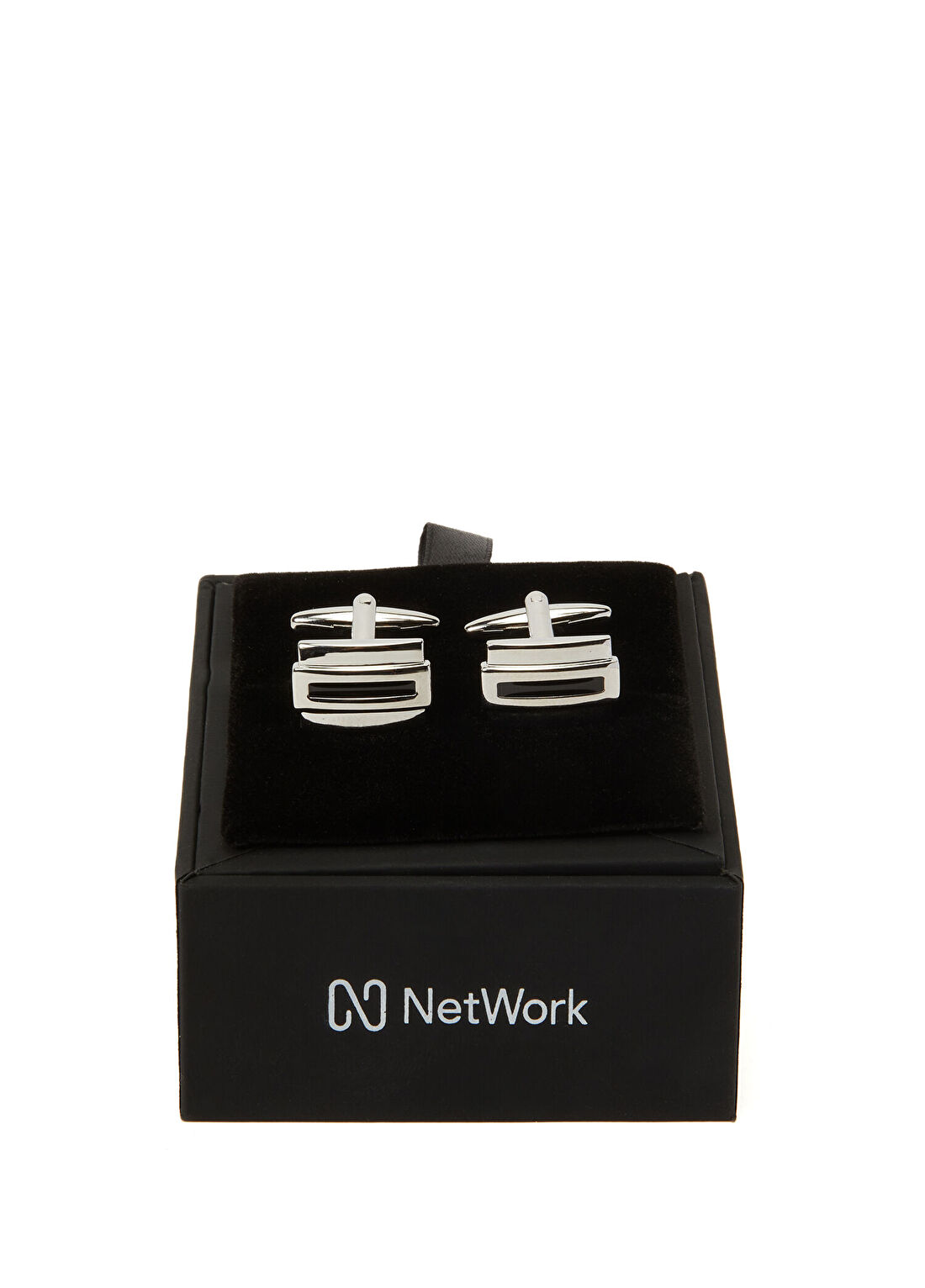 Network Silver Dikdörtgen Kol Düğmesi görsel 2