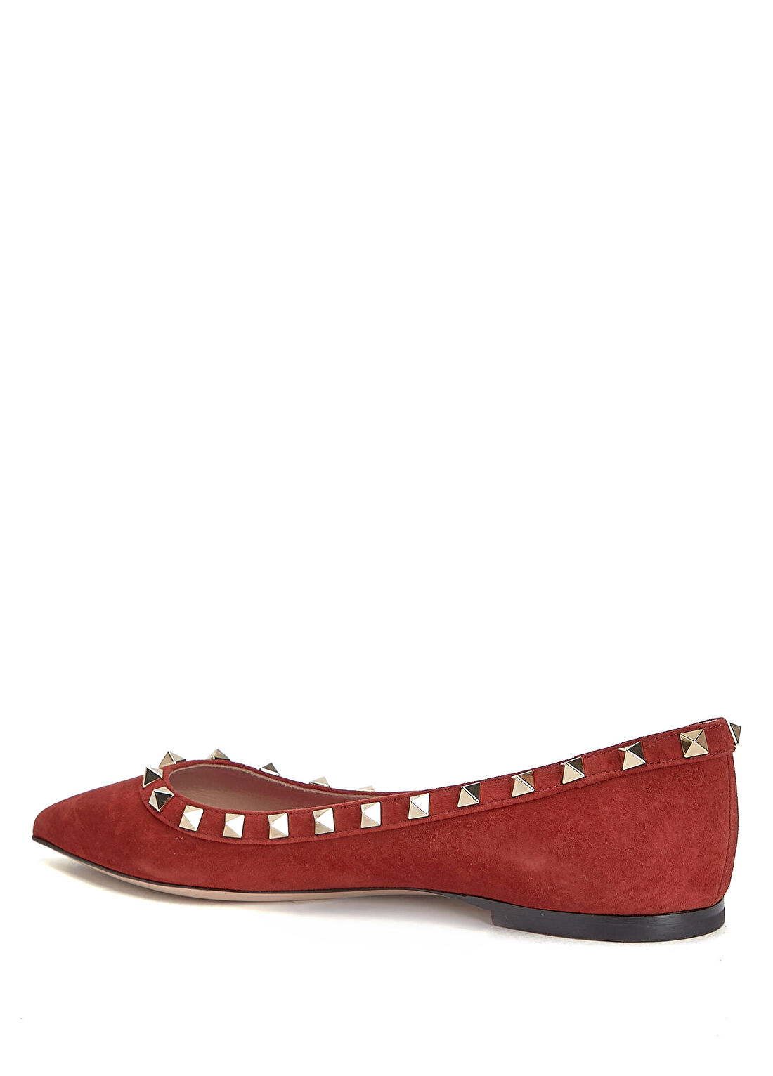 Valentino Garavani Rockstud Kırmızı Süet Babet görsel 3