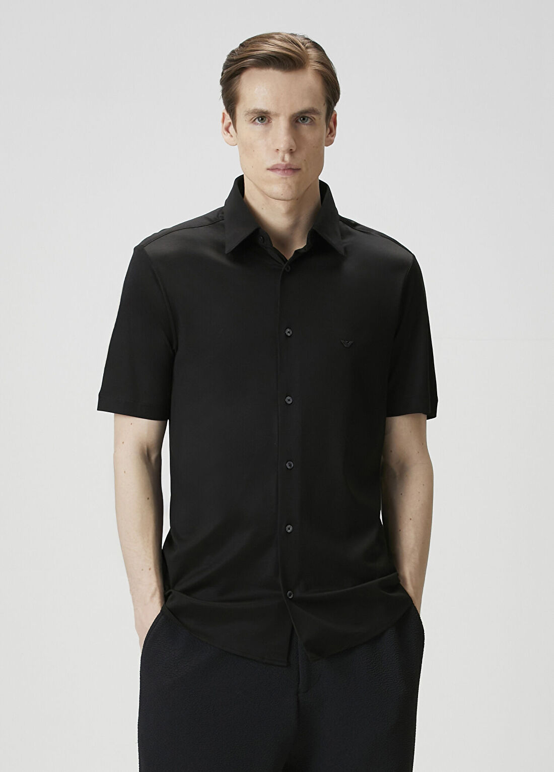 Emporio Armani Siyah Kısa Kollu Gömlek