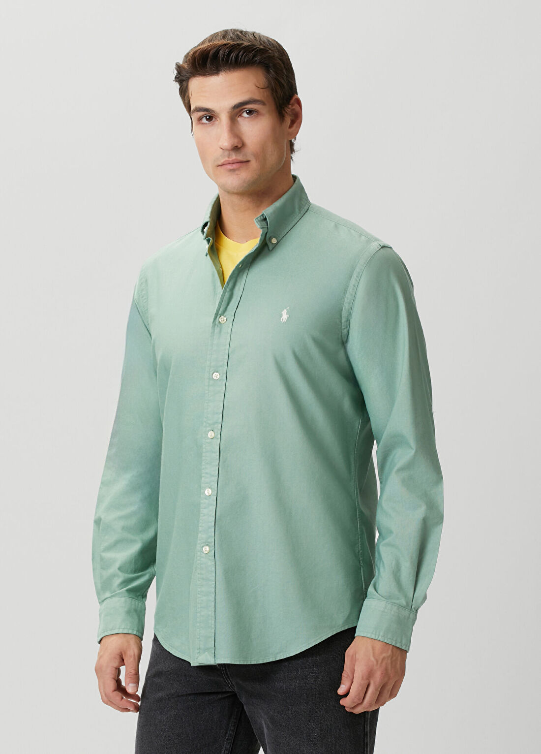 Polo Ralph Lauren Regular Fit Yeşil Oxford Gömlek görsel 3