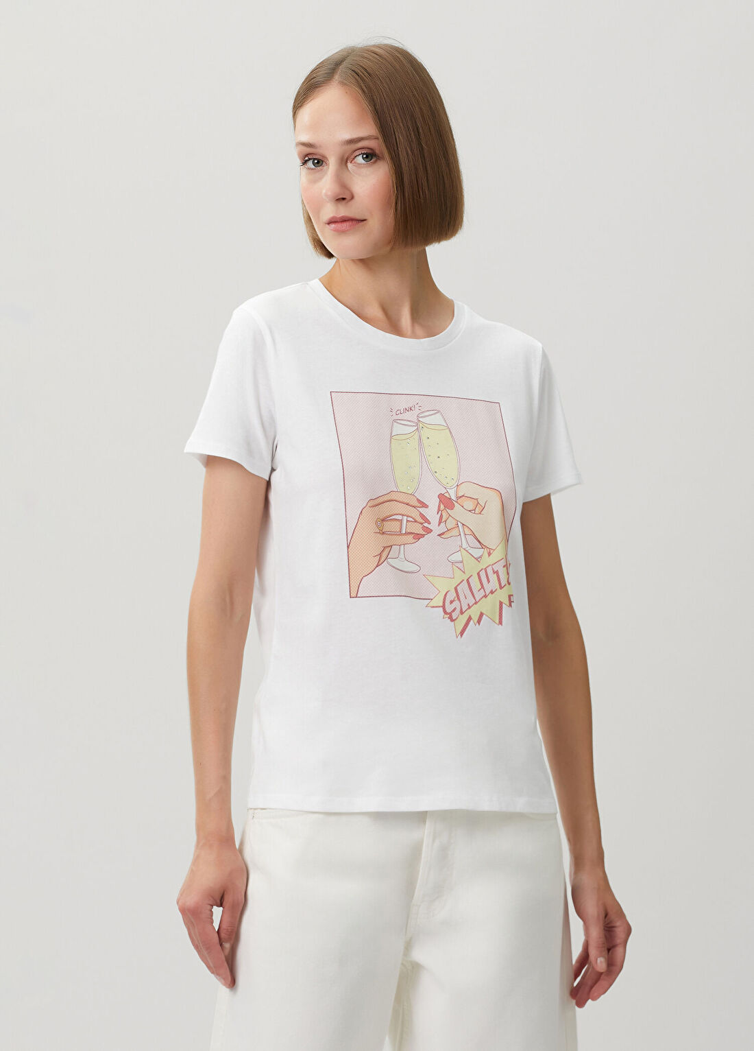 Guess Briana Regular Fit Beyaz T-shirt