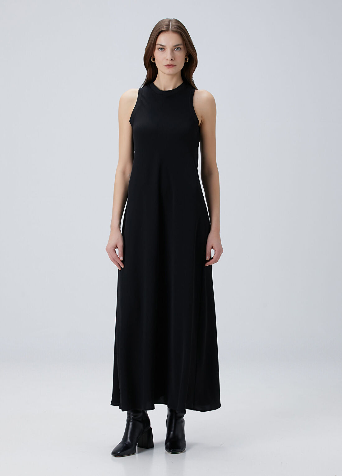 Beymen Collection Siyah Ribana Detaylı Midi Elbise