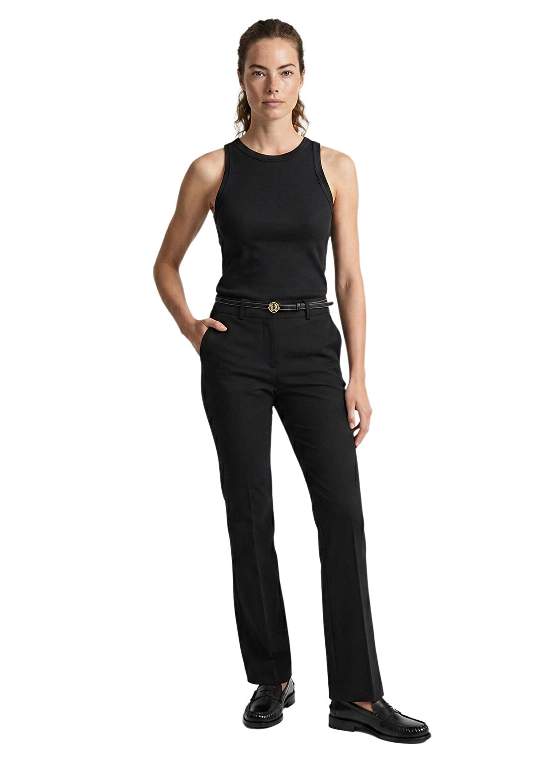 Gant Siyah Slim Fit Kadın Pantolon