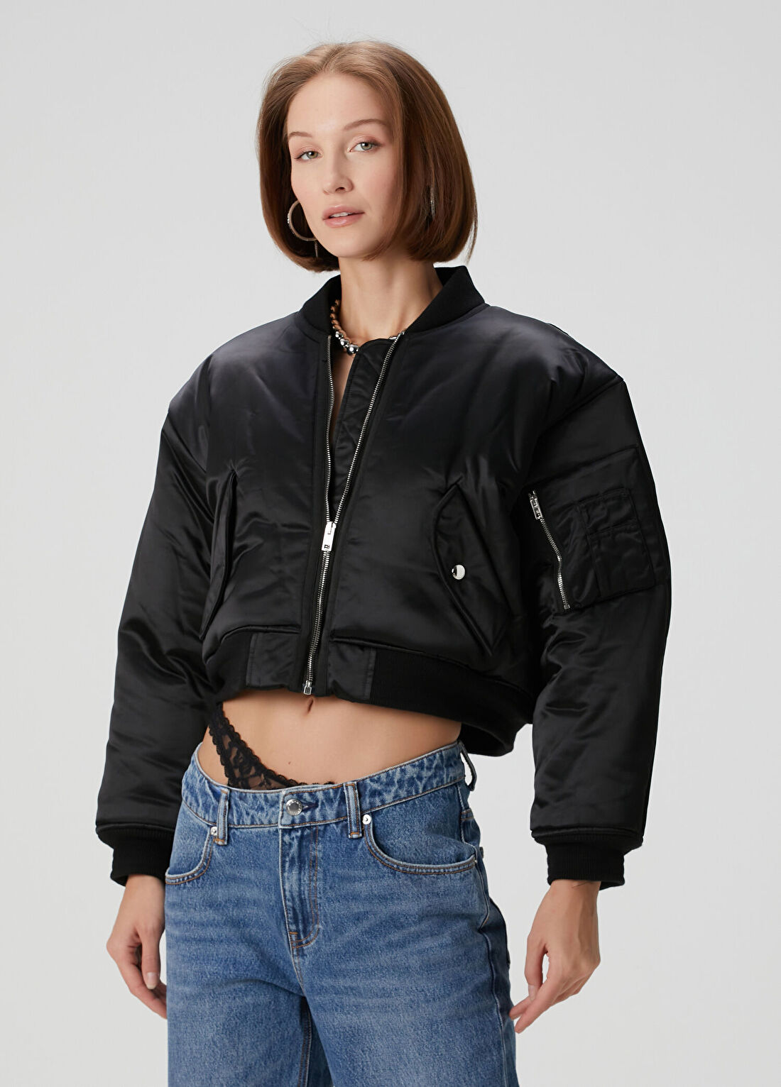 Alexander Wang Siyah Bomber Ceket