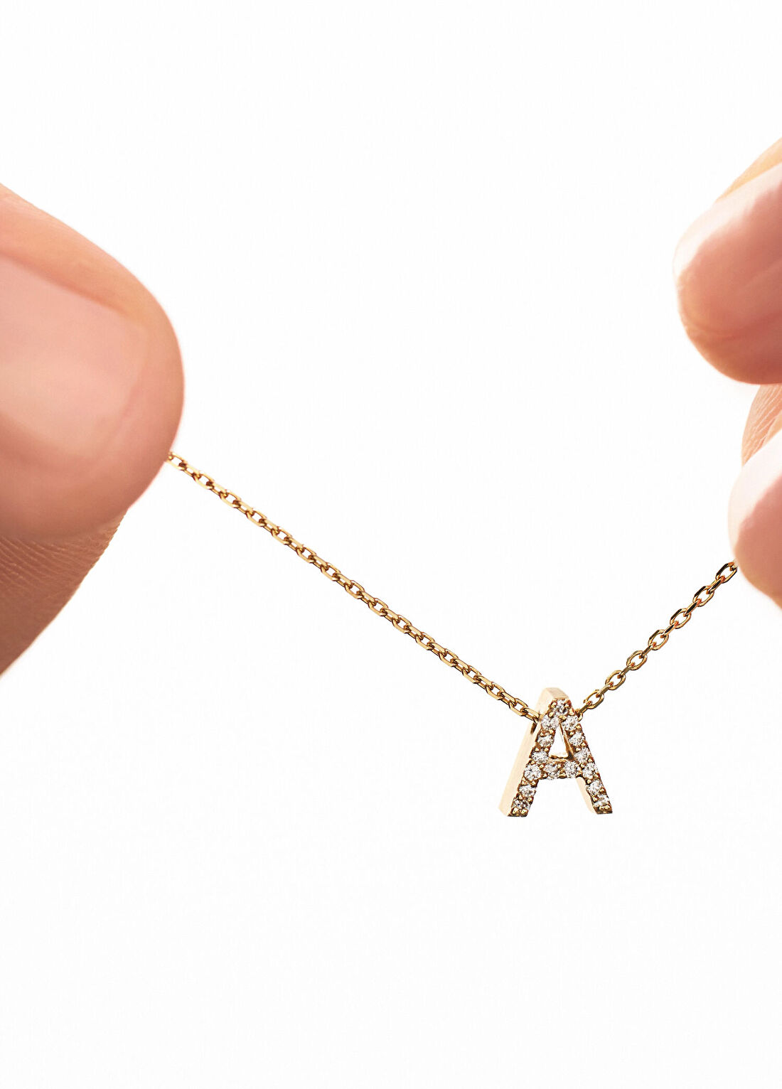 Projebir Mini Initial Diamonds Kadın Altın Kolye görsel 3