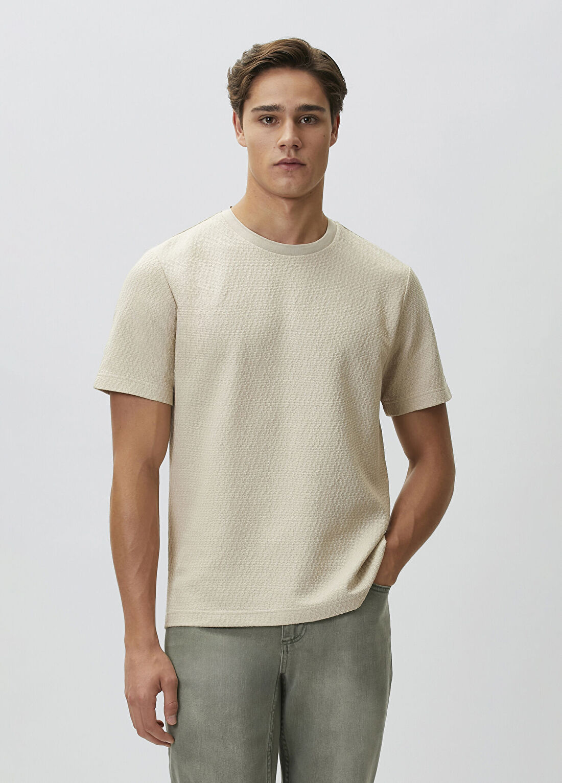 Network Bej Jakarlı Süprem T-shirt görsel 3