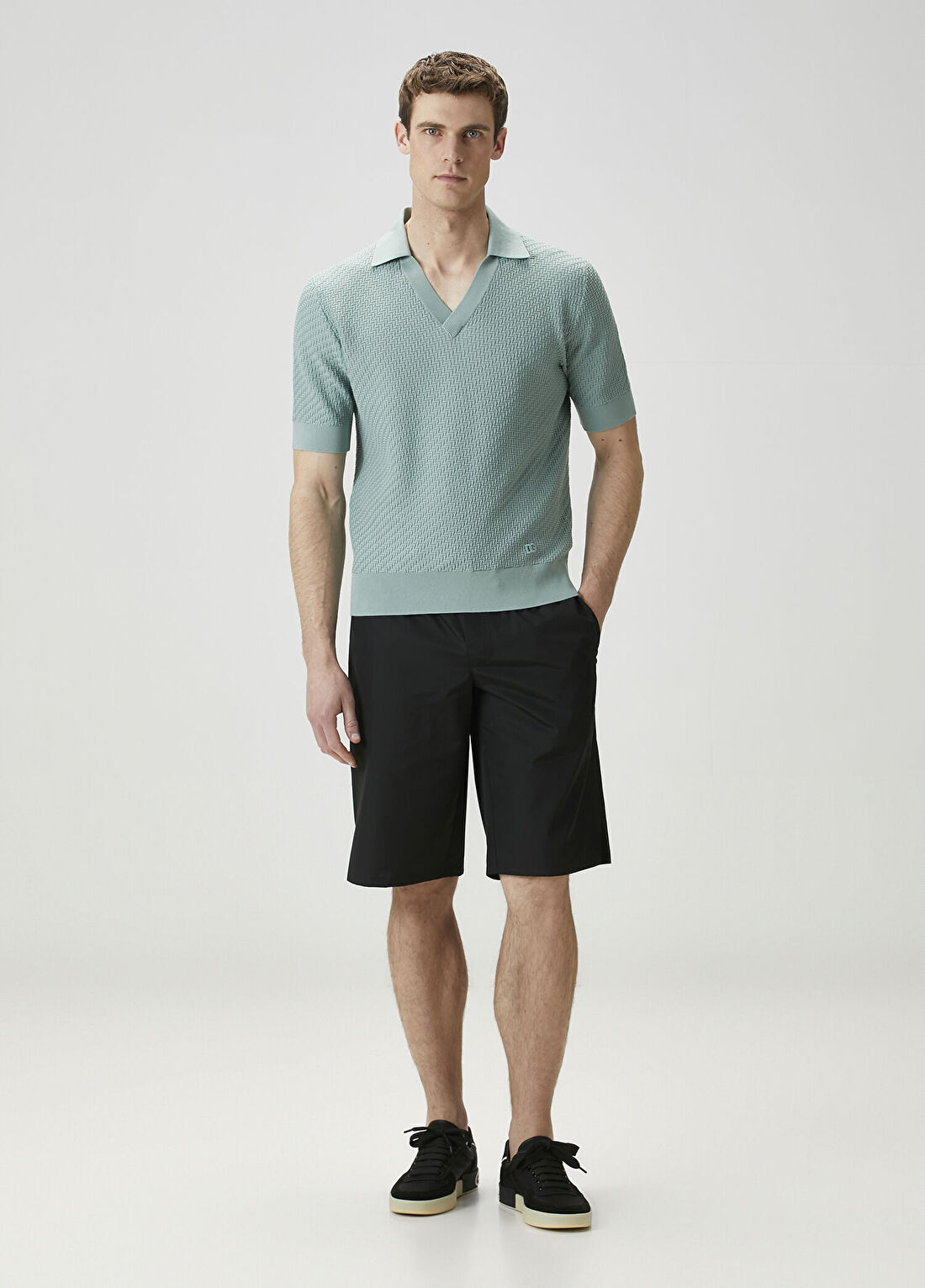 Dolce&Gabbana Siyah Beli Kordonlu Bermuda