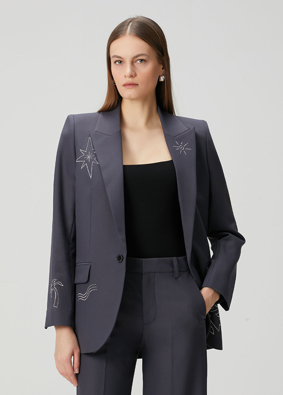 Zadig&Voltaire Vival Antrasit Taşlı Ceket